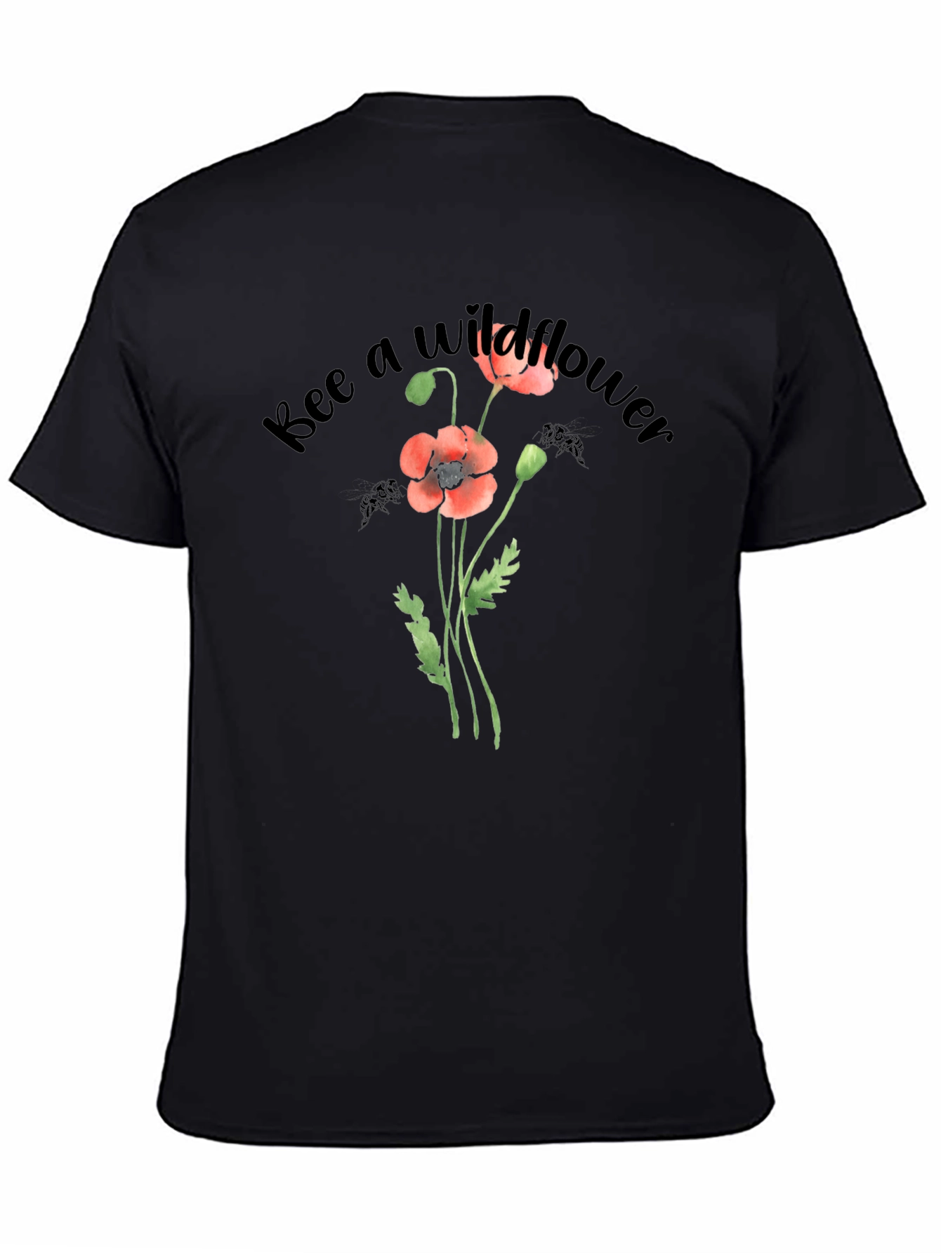 Black Bee a Wildflower Graphic T-Shirt view 4