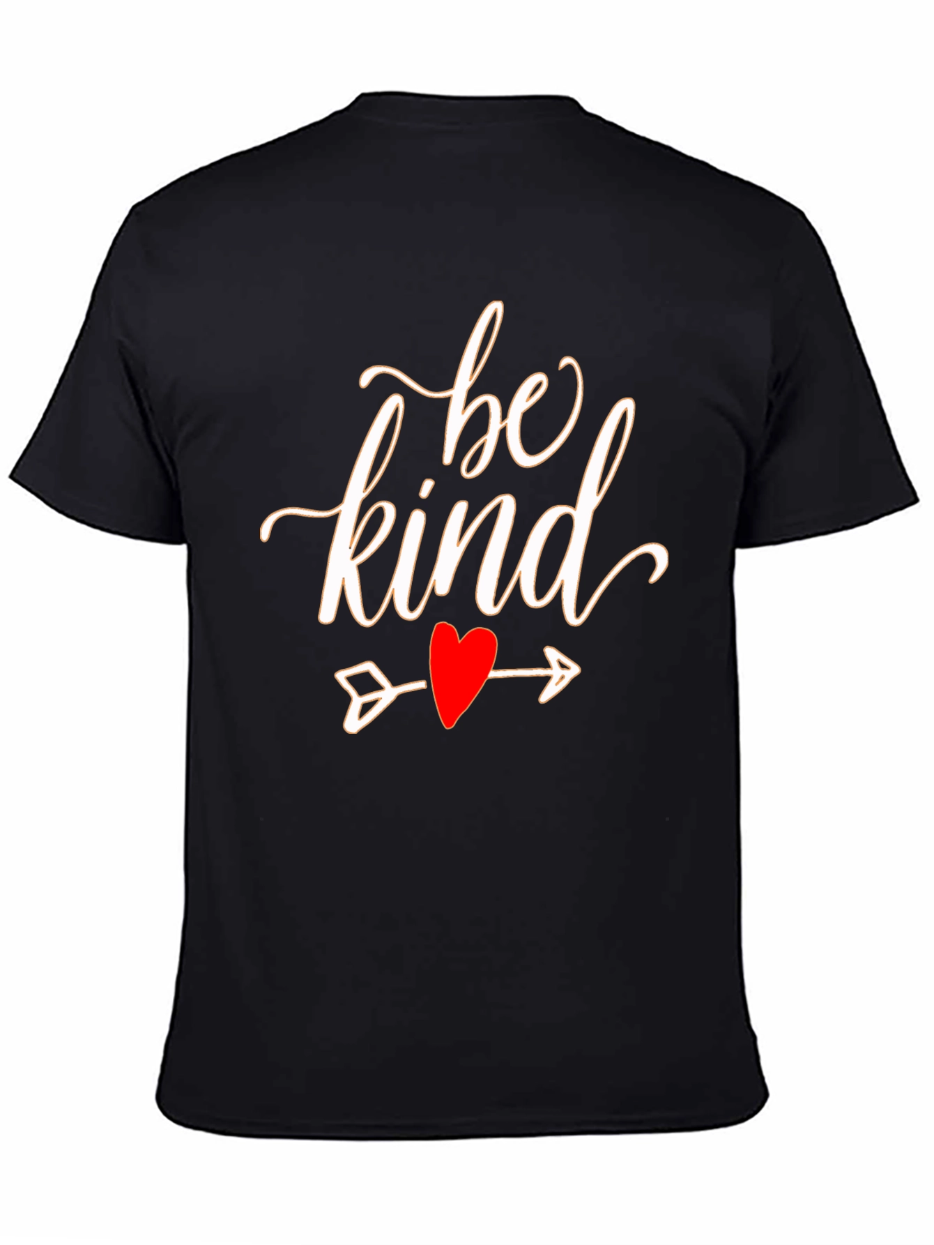 Black Be Kind Heart Arrow Graphic Black T-Shirt view 4