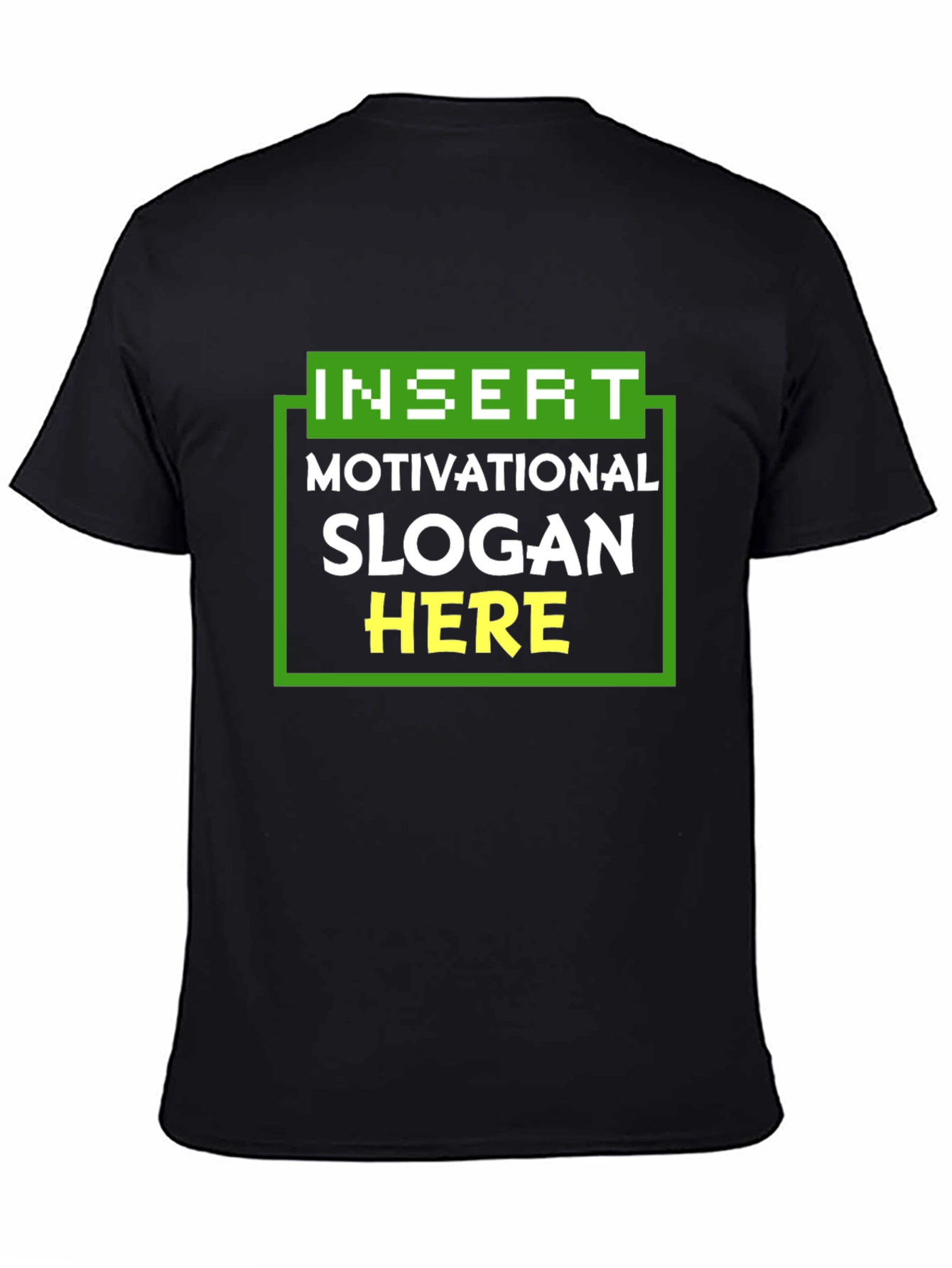 Black Motivational Slogan T-Shirt - Black view 4