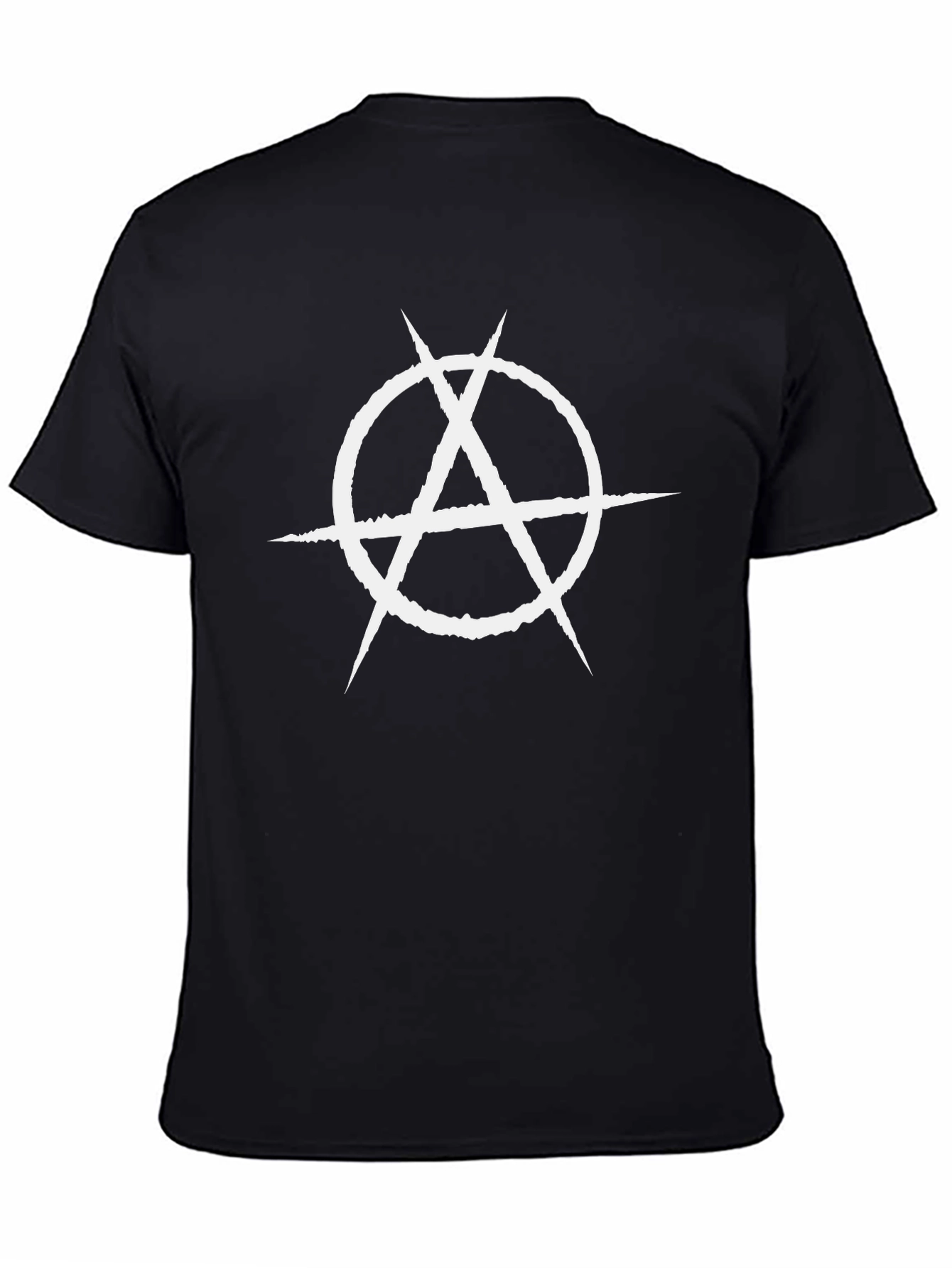 Black Anarchy Symbol Graphic T-Shirt - Bold Black Tee view 4