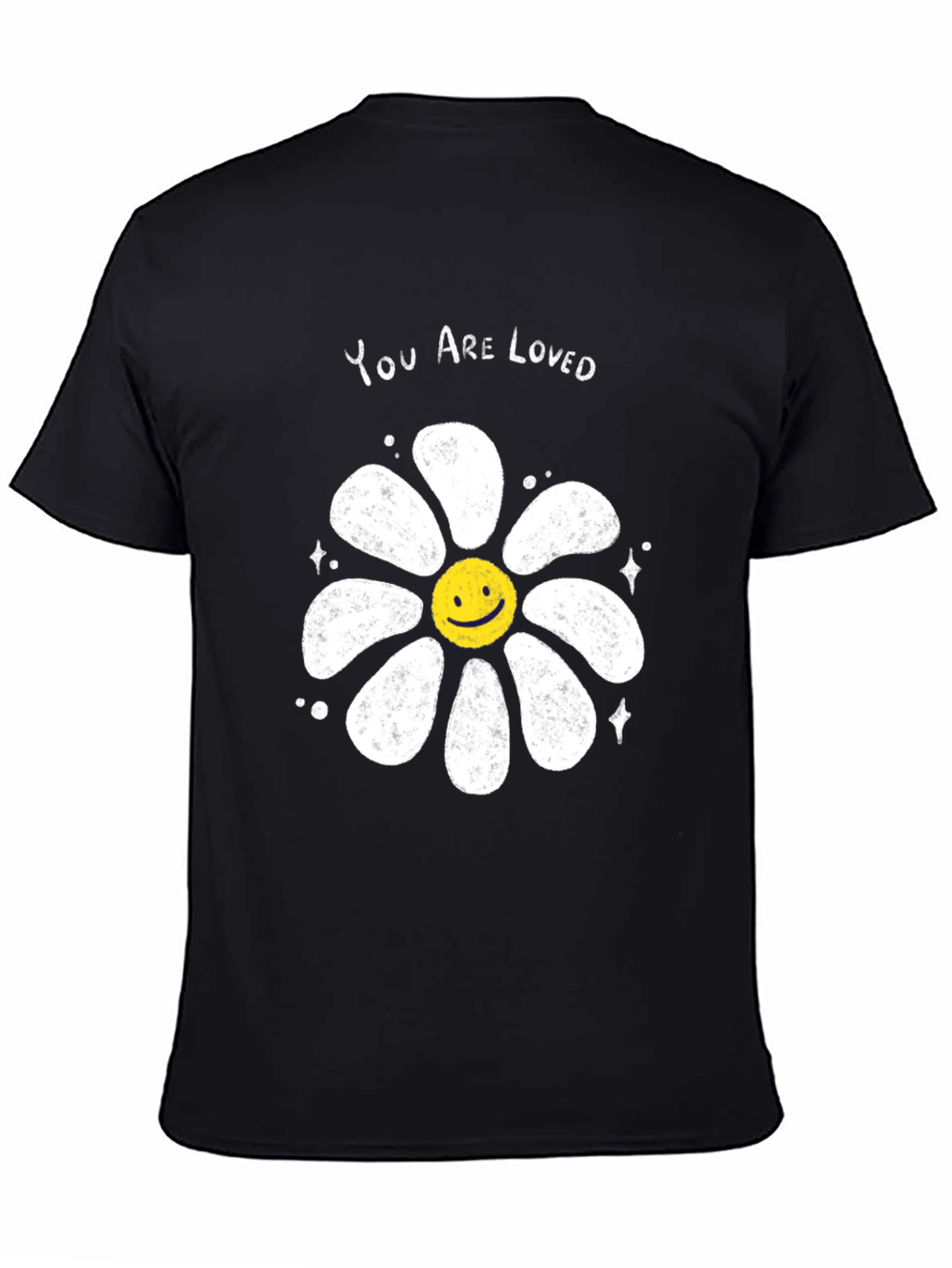 Black You Are Loved Graphic Tee - Smiley Flower view 4