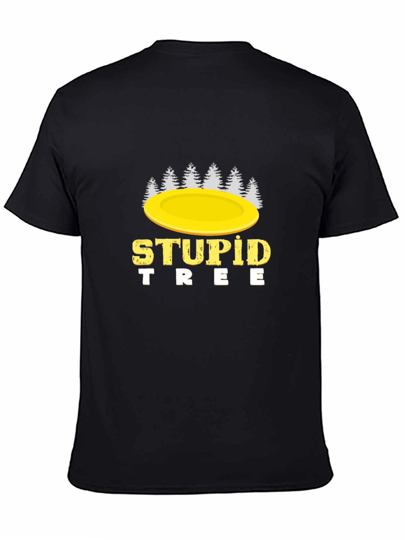 Black Stupid Tree Disc Golf T-Shirt view 4