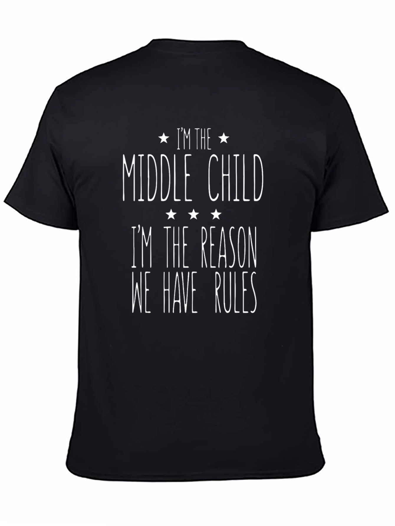Black Middle Child Rules T-Shirt Funny Family Tee view 4