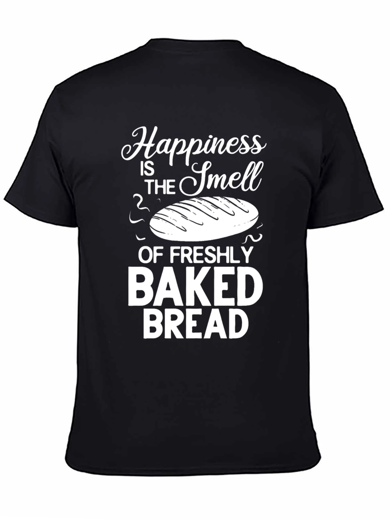 Black Fresh Baked Bread T-Shirt - Happiness Smell view 4