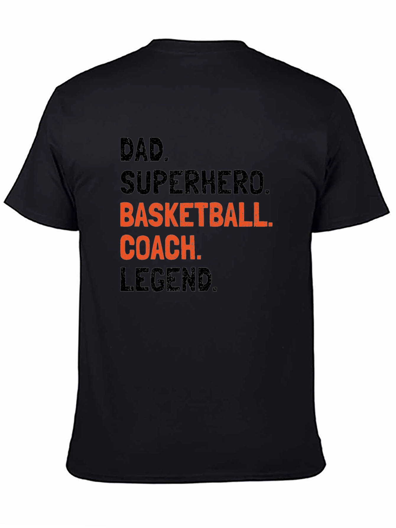 Black Dad Superhero Basketball Coach Legend Black T-Shirt view 4