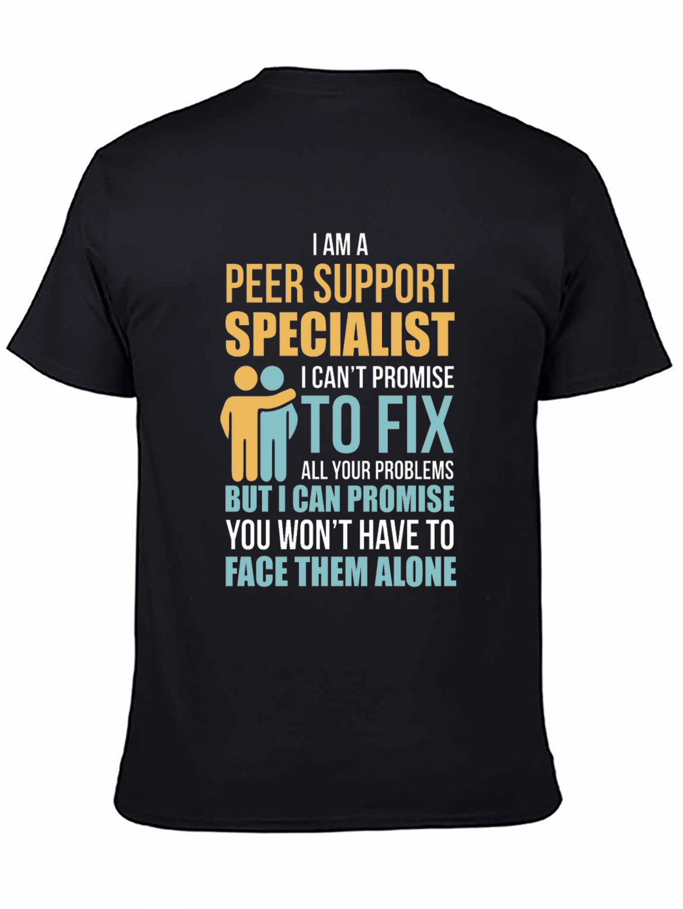 Black Peer Support Specialist Graphic T-Shirt view 4