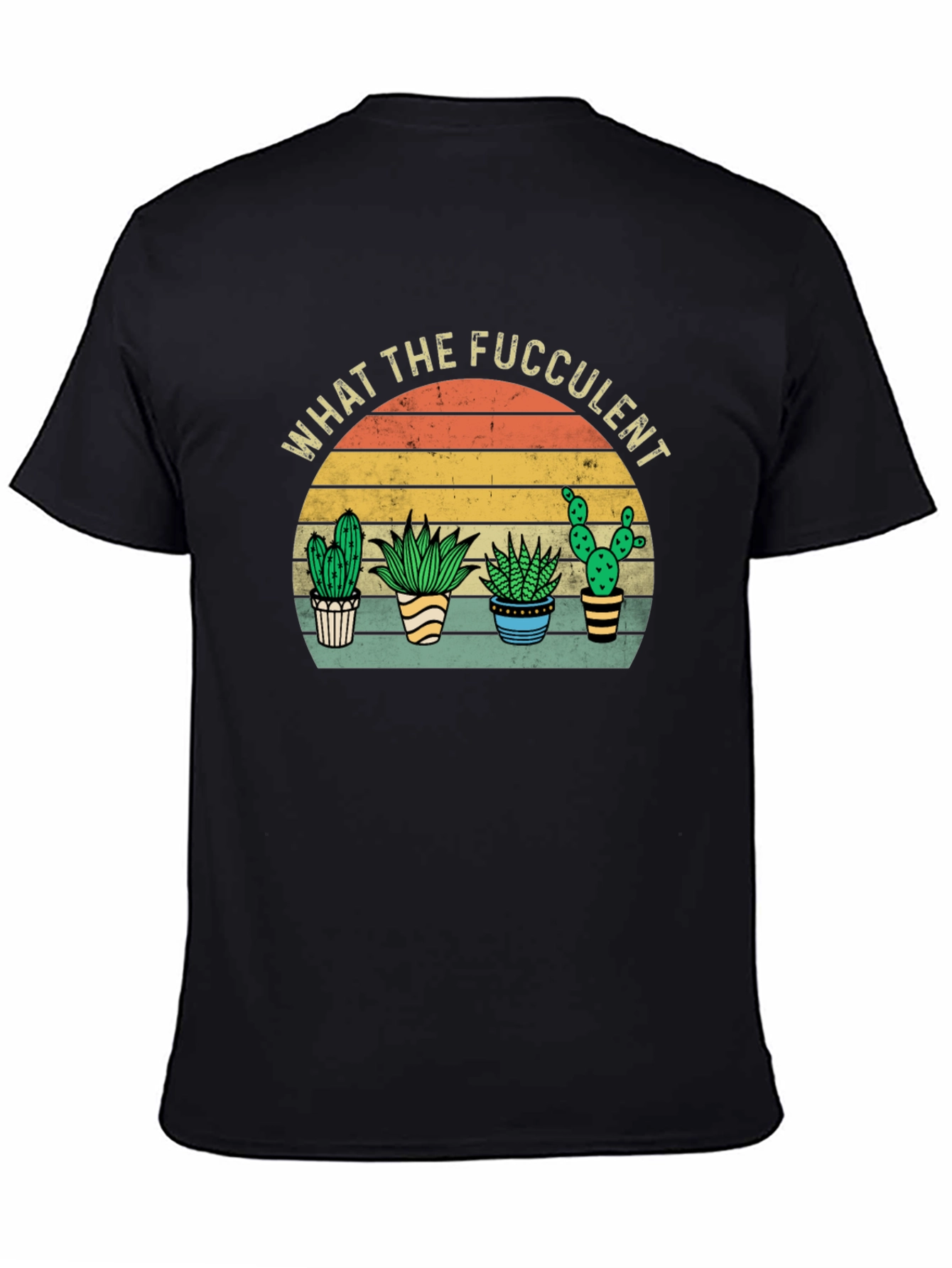 Black What the Fucculent T-Shirt view 4