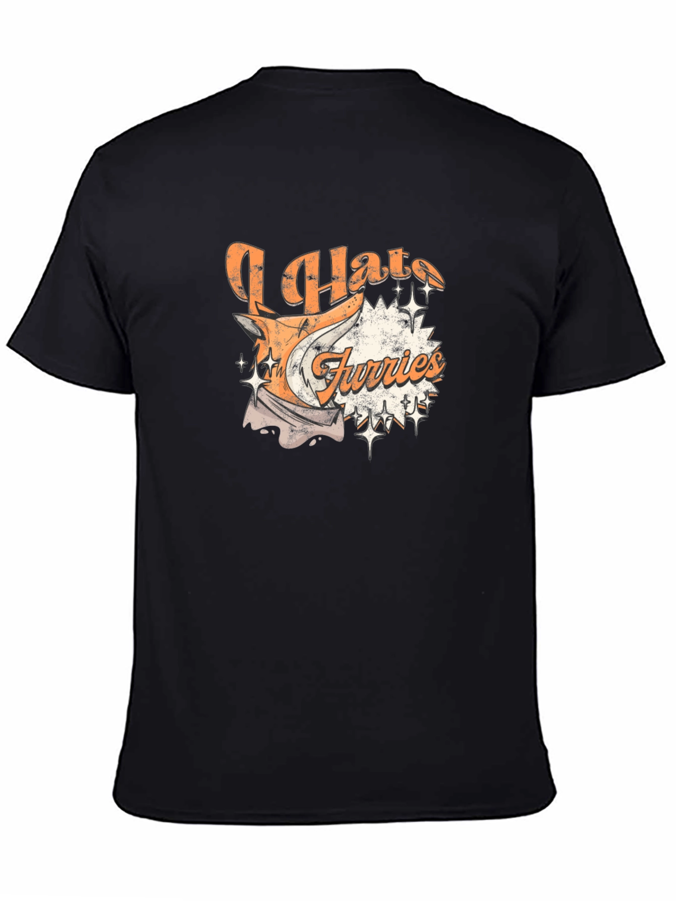 Black I Hate Furries Graphic T-Shirt - Cotton Tee view 4