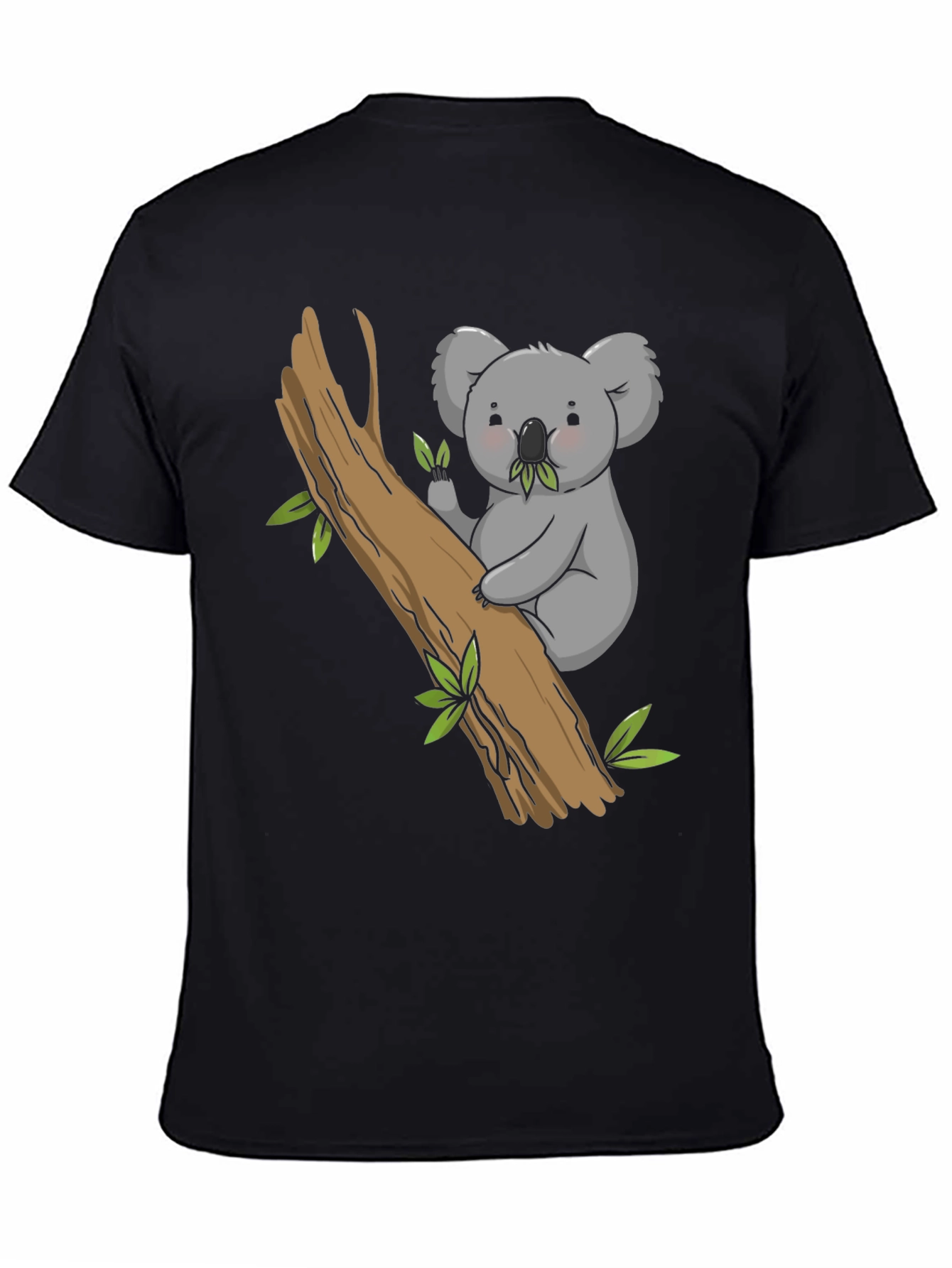 Black Cute Koala Bear Tree T-Shirt view 4