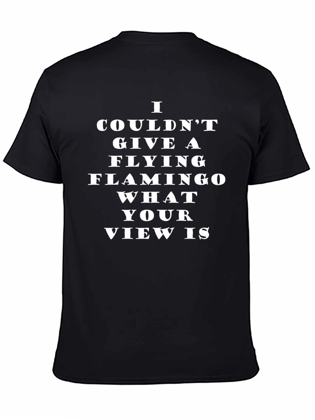Black Funny Flamingo Graphic Novelty Black T-Shirt for Men view 4