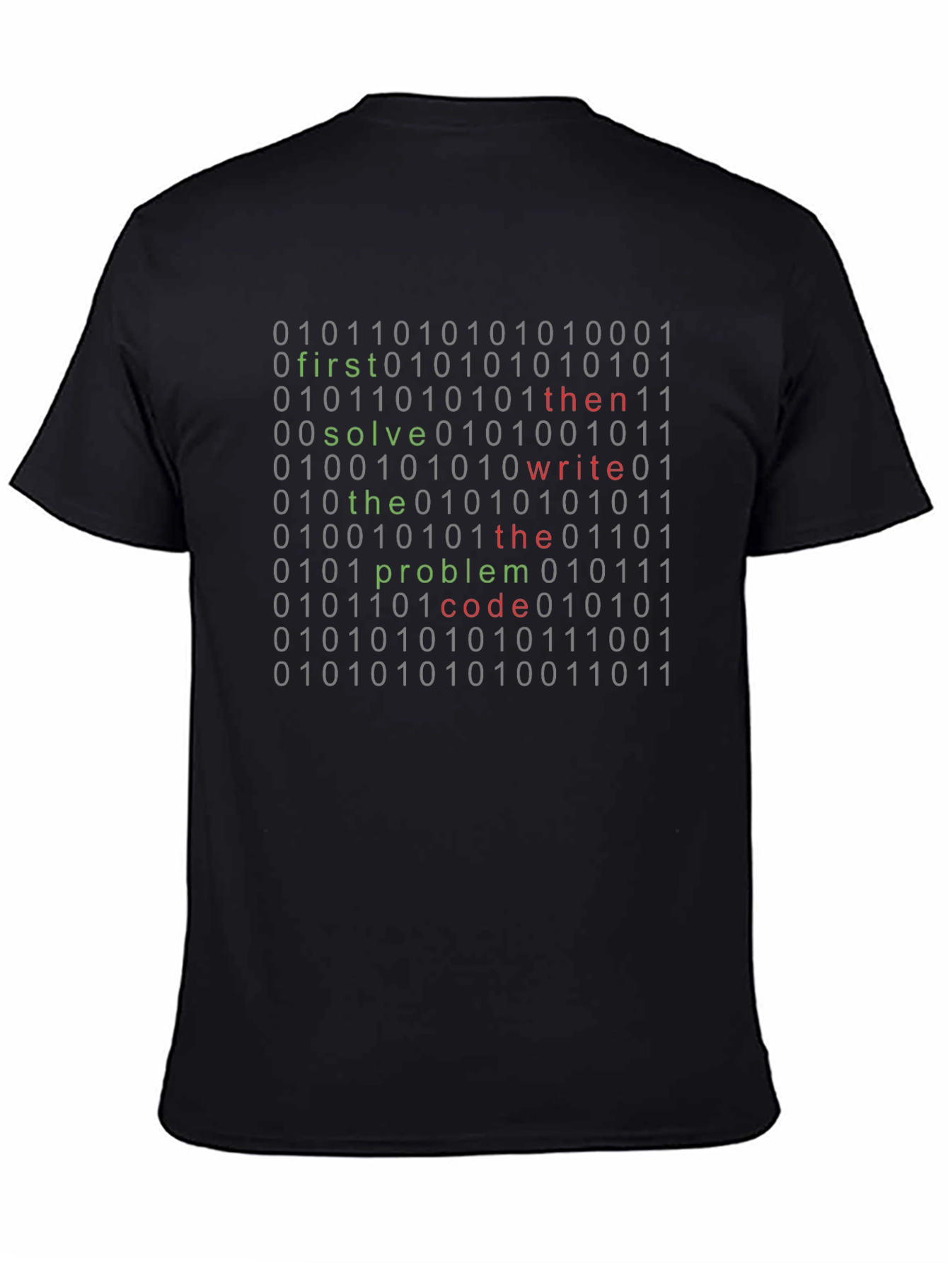 Black Coder Binary Code T-Shirt view 4