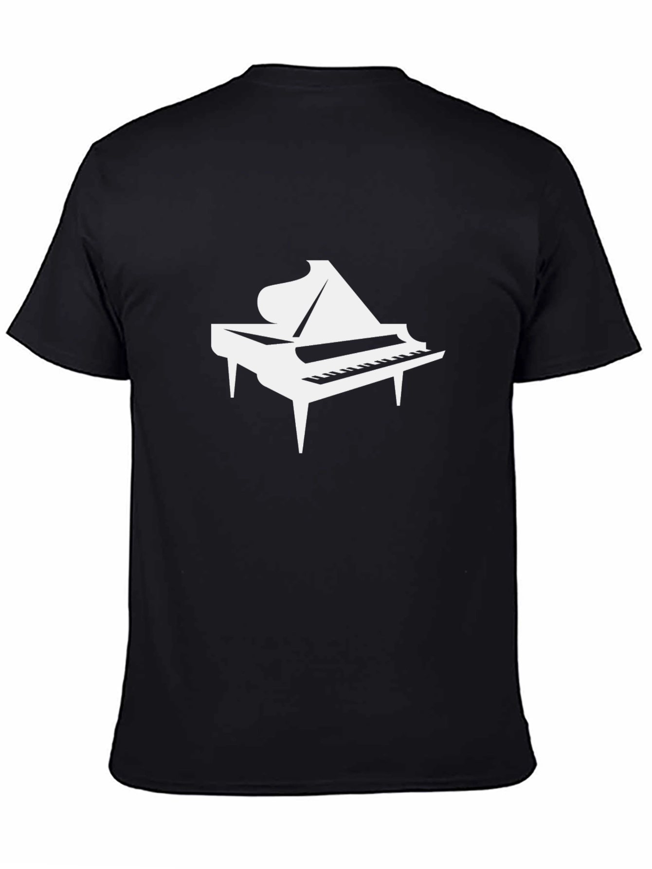 Black Piano T-Shirt - Black Graphic Tee for Music Lovers view 4
