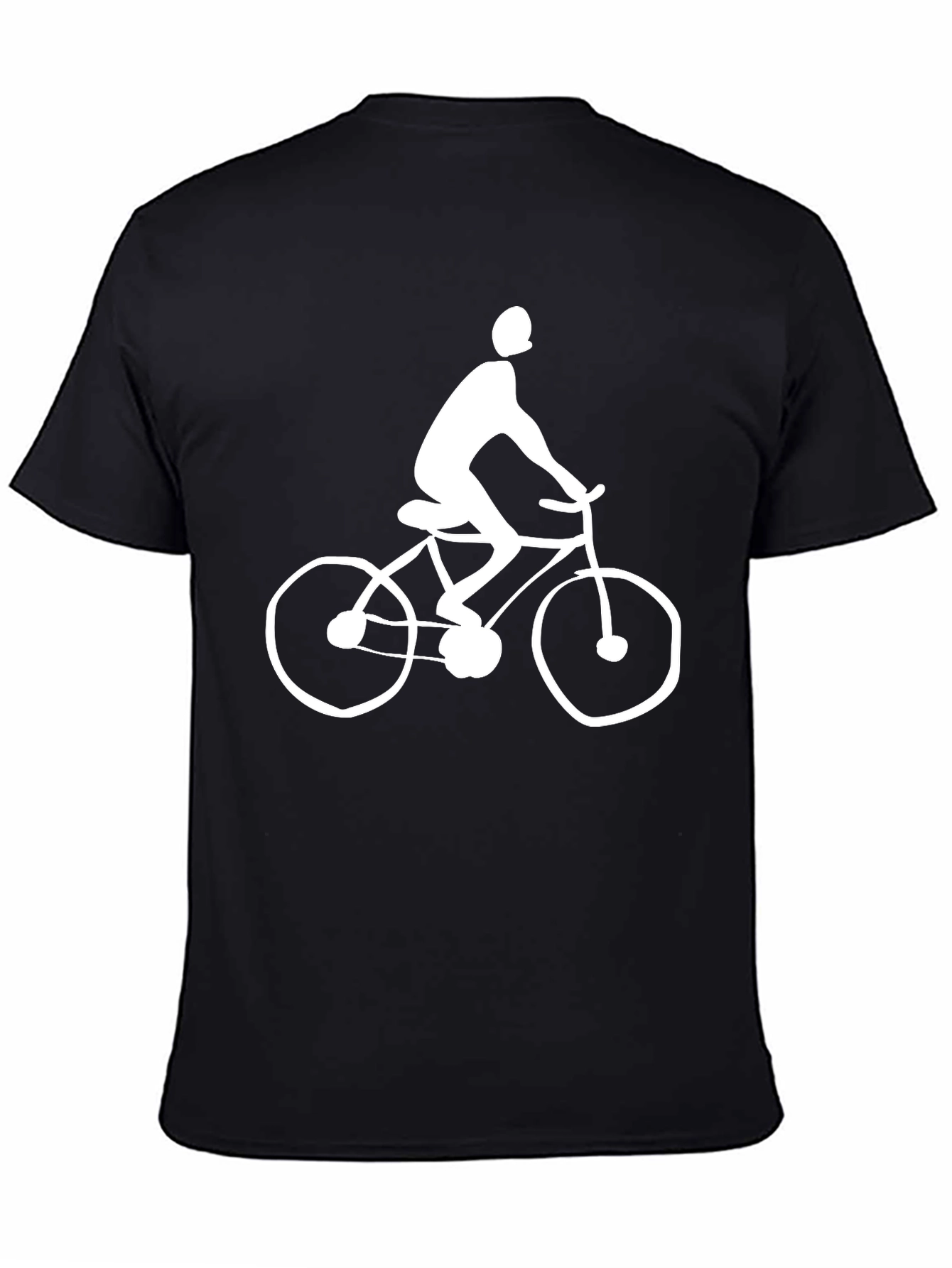 Black Black T-Shirt with Cyclist Graphic view 4