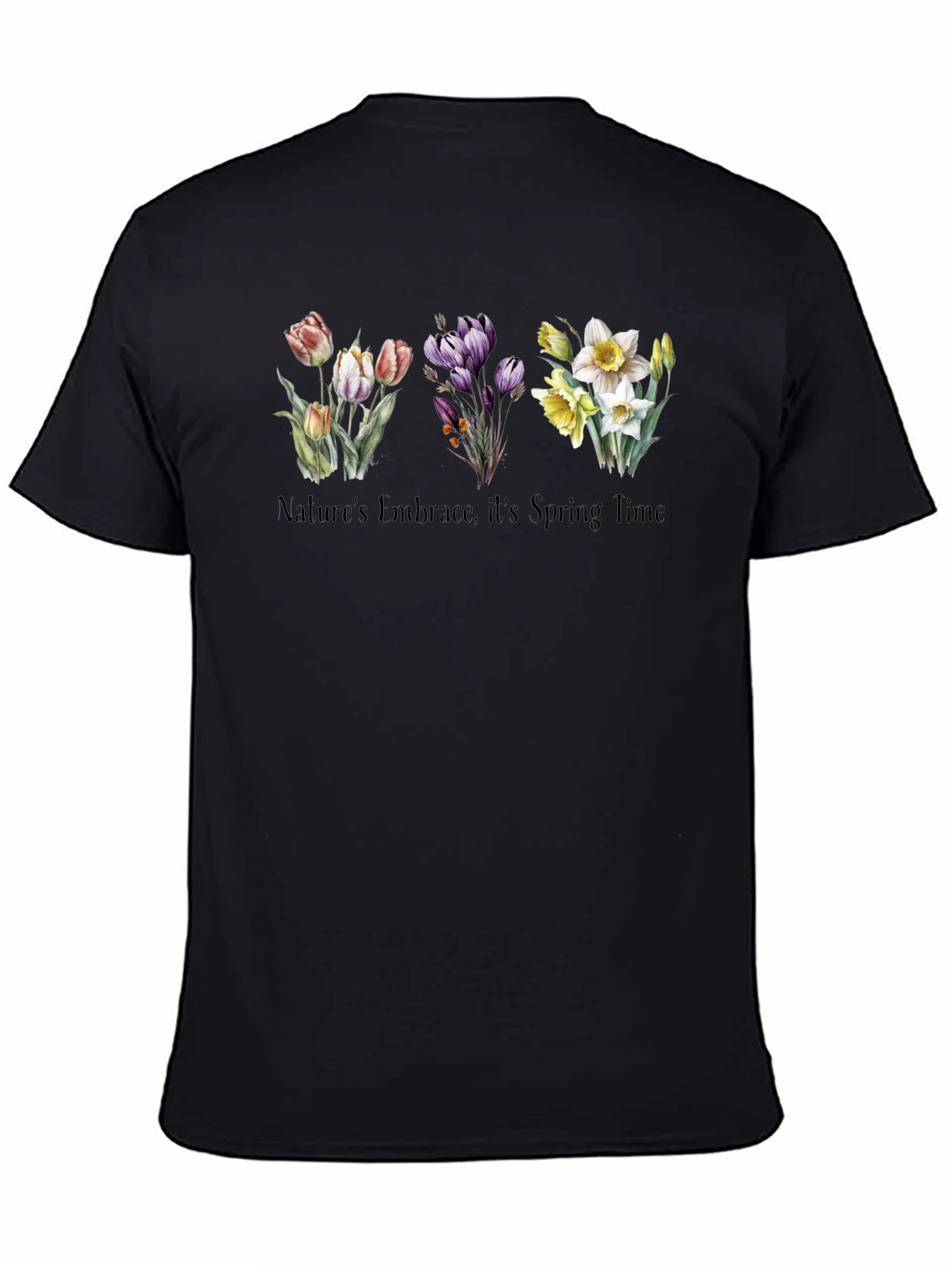 Black Nature's Embrace Springtime T-Shirt view 4