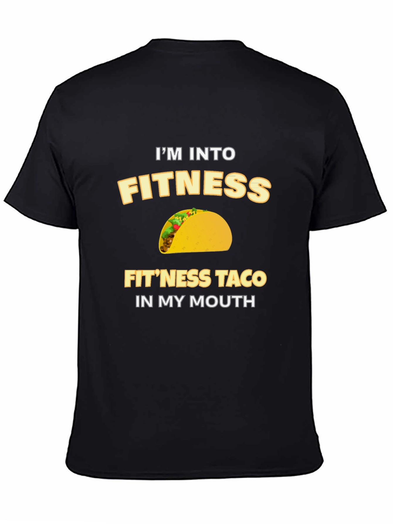 Black I'm Into Fit'ness Taco Graphic T-Shirt view 4