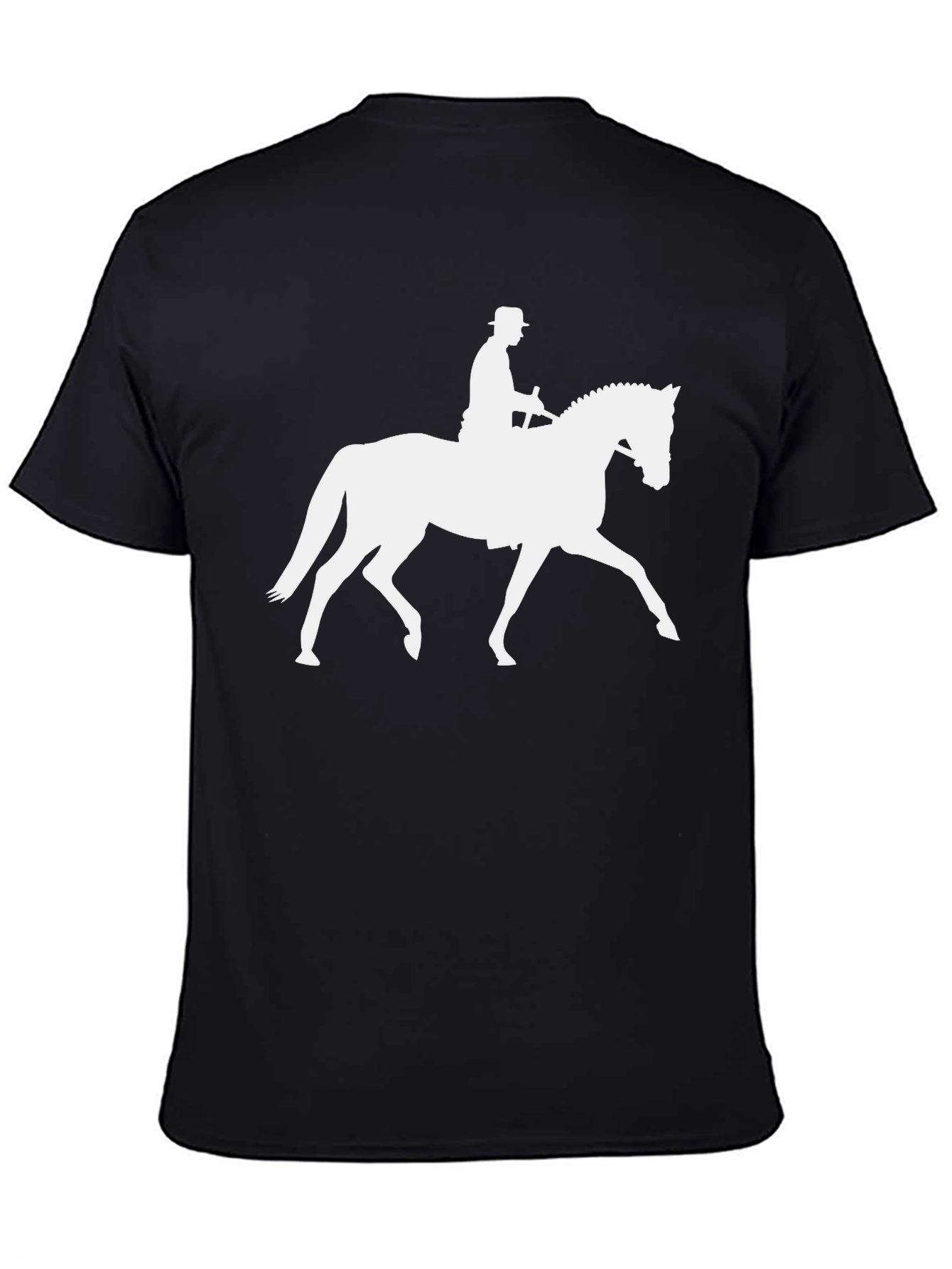 Black Equestrian Silhouette T-Shirt - Stylish Rider Design view 4