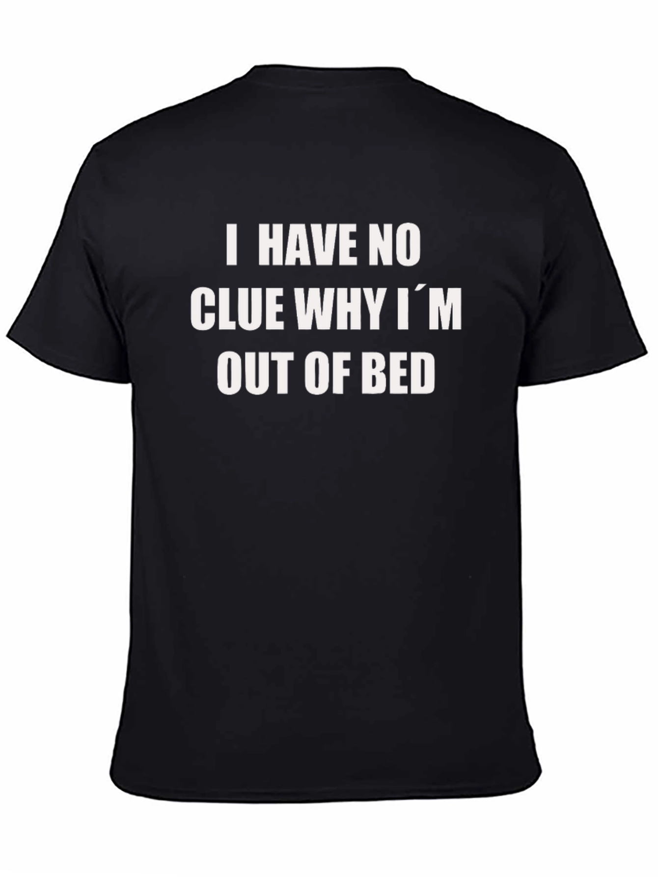 Black Funny "Out of Bed" Black Graphic Tee view 4