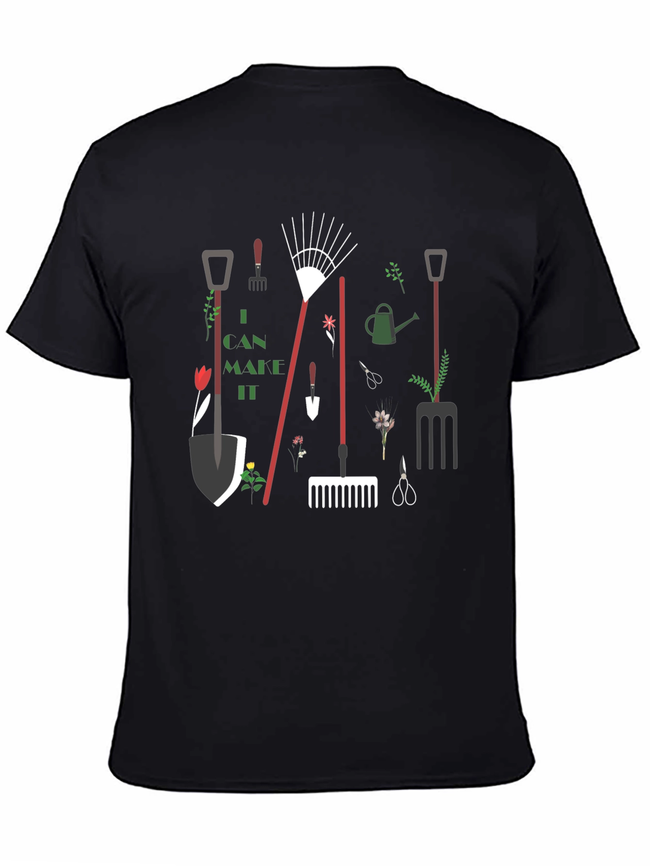 Black Gardening Tools Graphic Tee - I Can Make It! view 4
