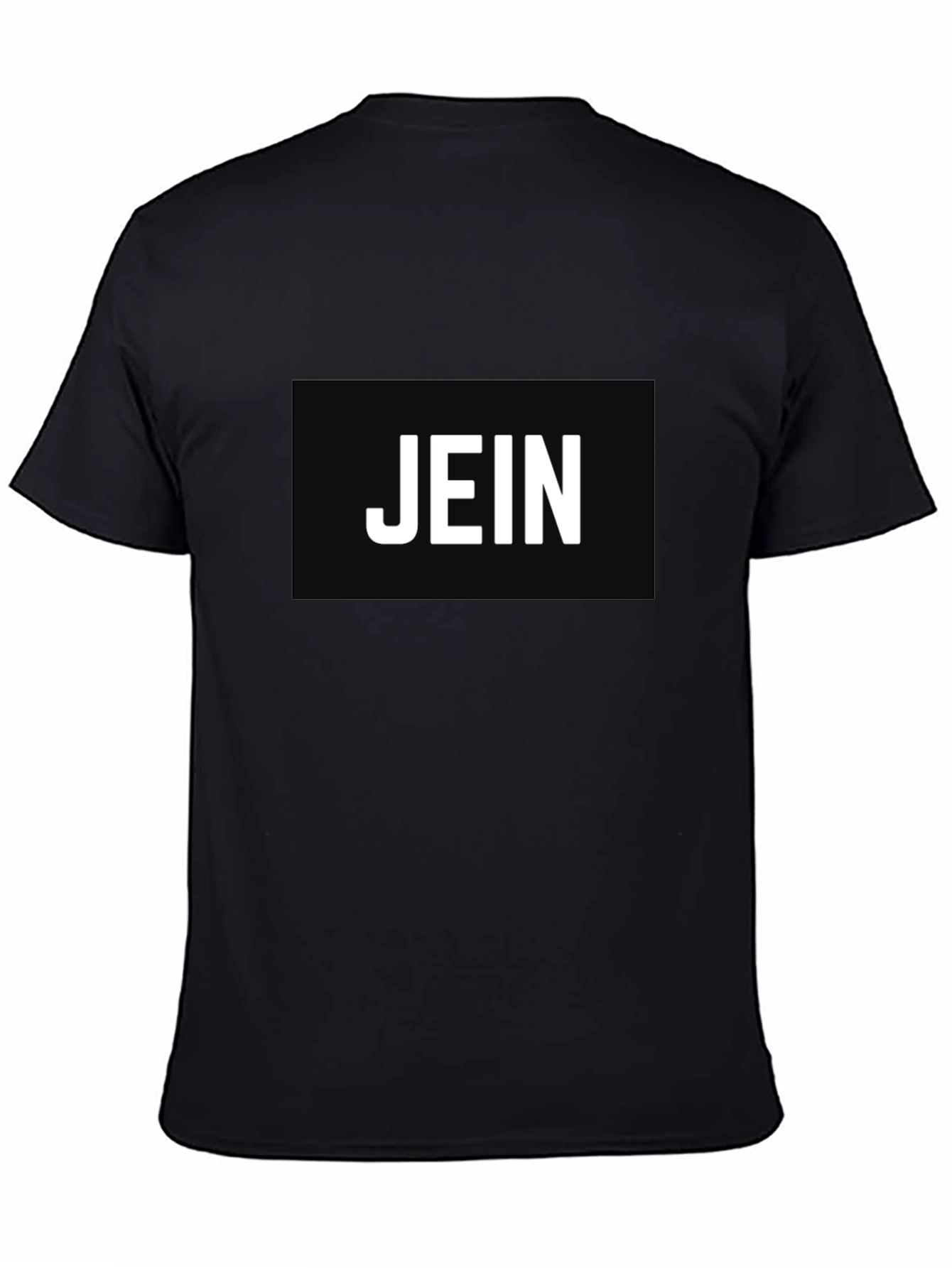 Black Black T-Shirt - 'JEIN' Graphic Print view 4