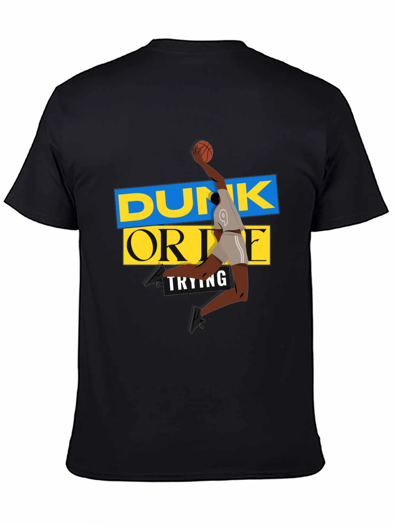 Dunk Or Die Trying Men's Black Graphic Tee - 4