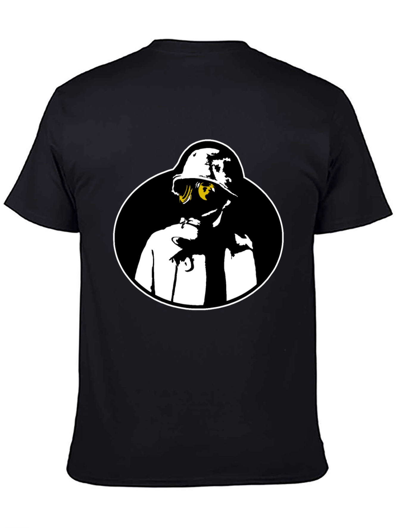 Black Gas Mask Graphic Tee - Black Crew Neck Shirt view 4