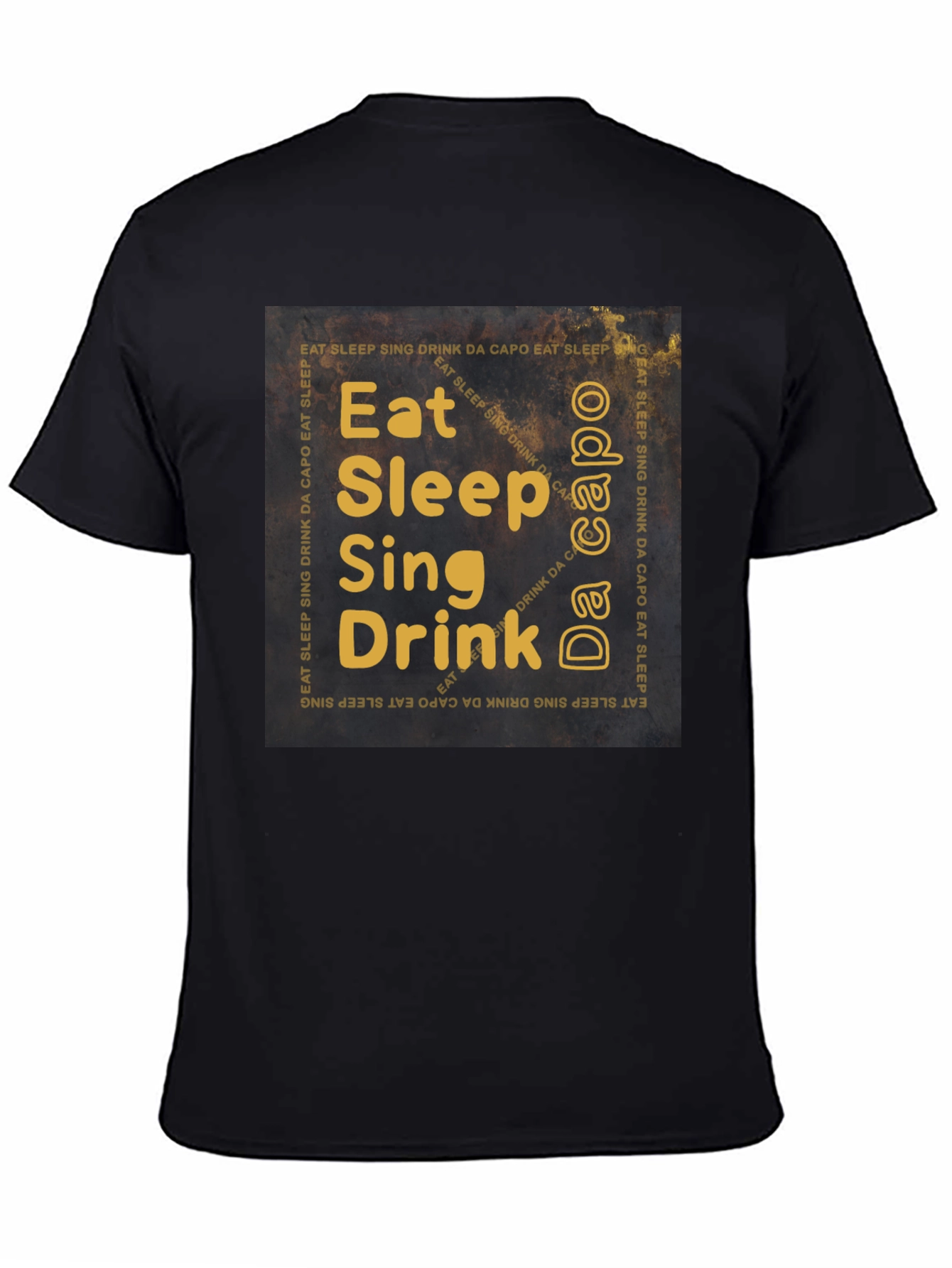 Black Eat Sleep Sing Drink T-Shirt - Musician's Daily Life view 4