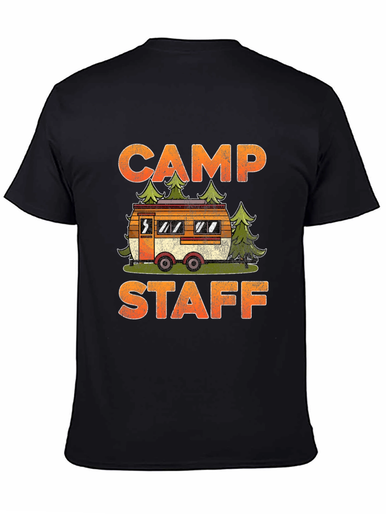 Black Camp Staff Graphic Tee - Camping Adventure T-Shirt view 4