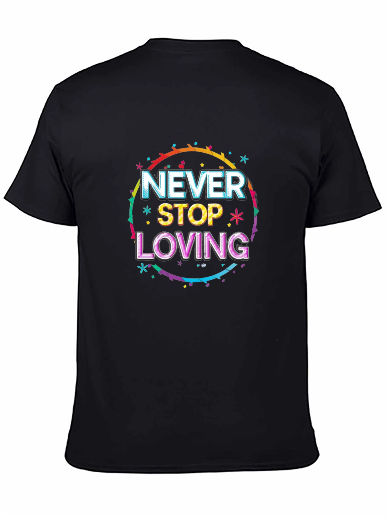 Black Never Stop Loving Graphic Tee - Black view 4