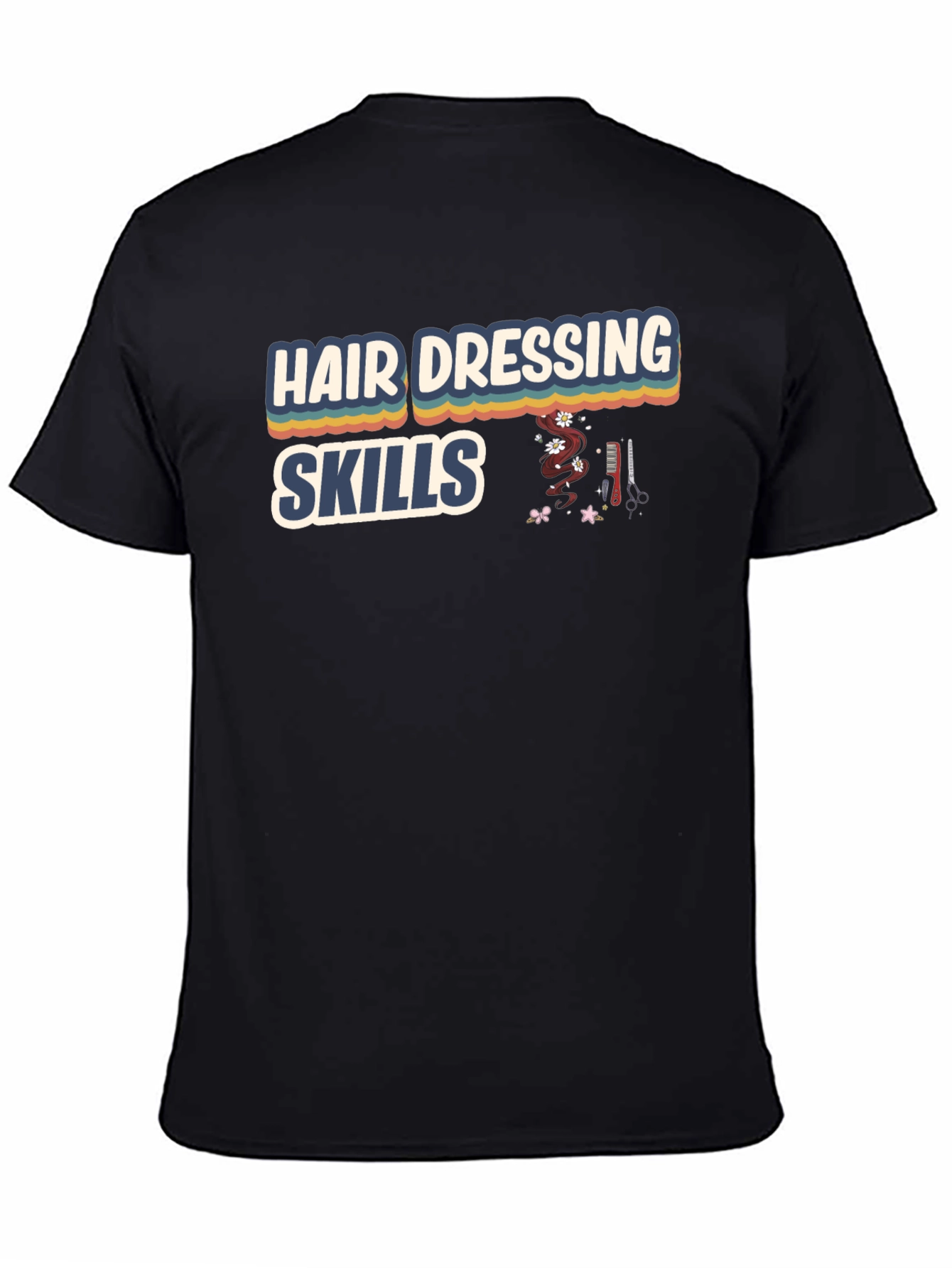Black Hairdressing Skills Graphic T-Shirt view 4