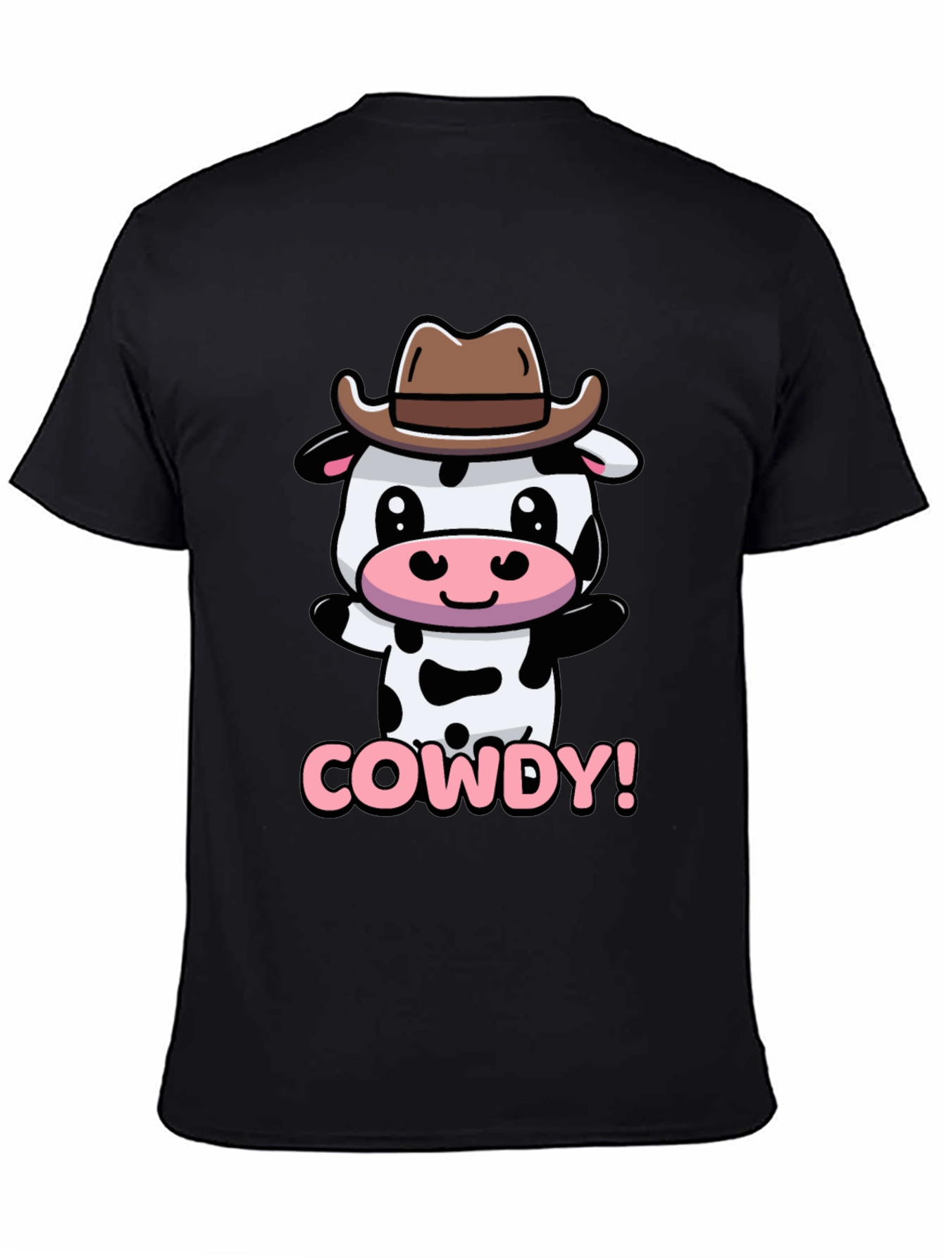 Black Cute Cowdy Cowboy Cow T-Shirt view 4
