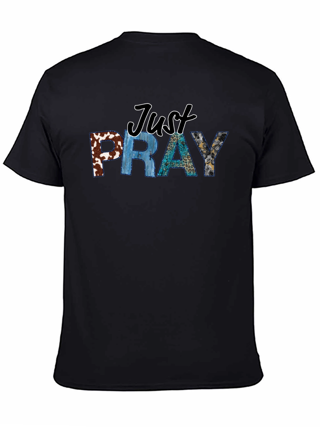 Black Just Pray T-Shirt - Religious Graphic Tee view 4