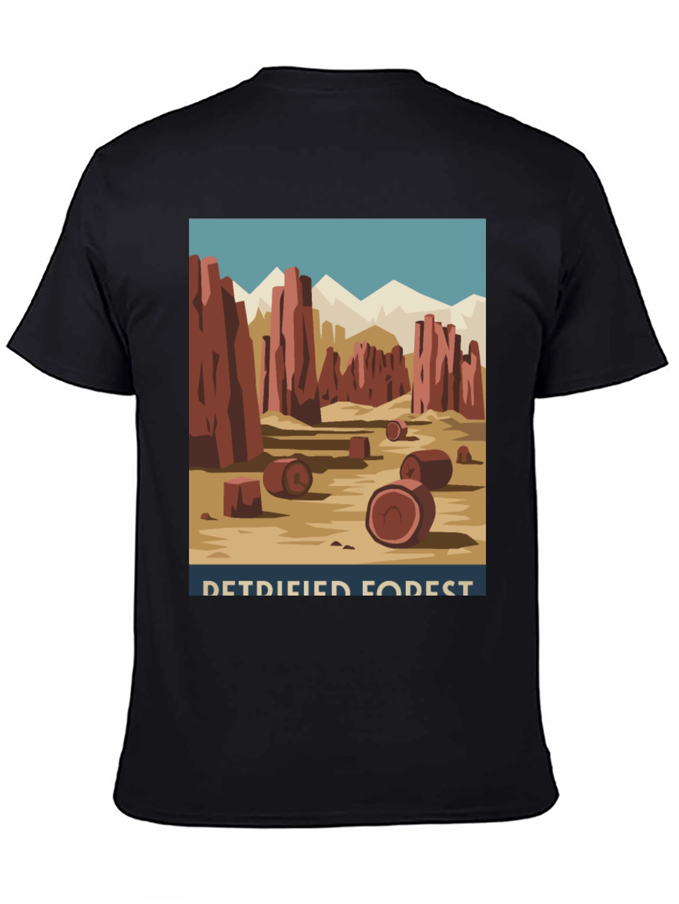 Black Petrified Forest T-Shirt - Retro Desert Graphic Tee view 4