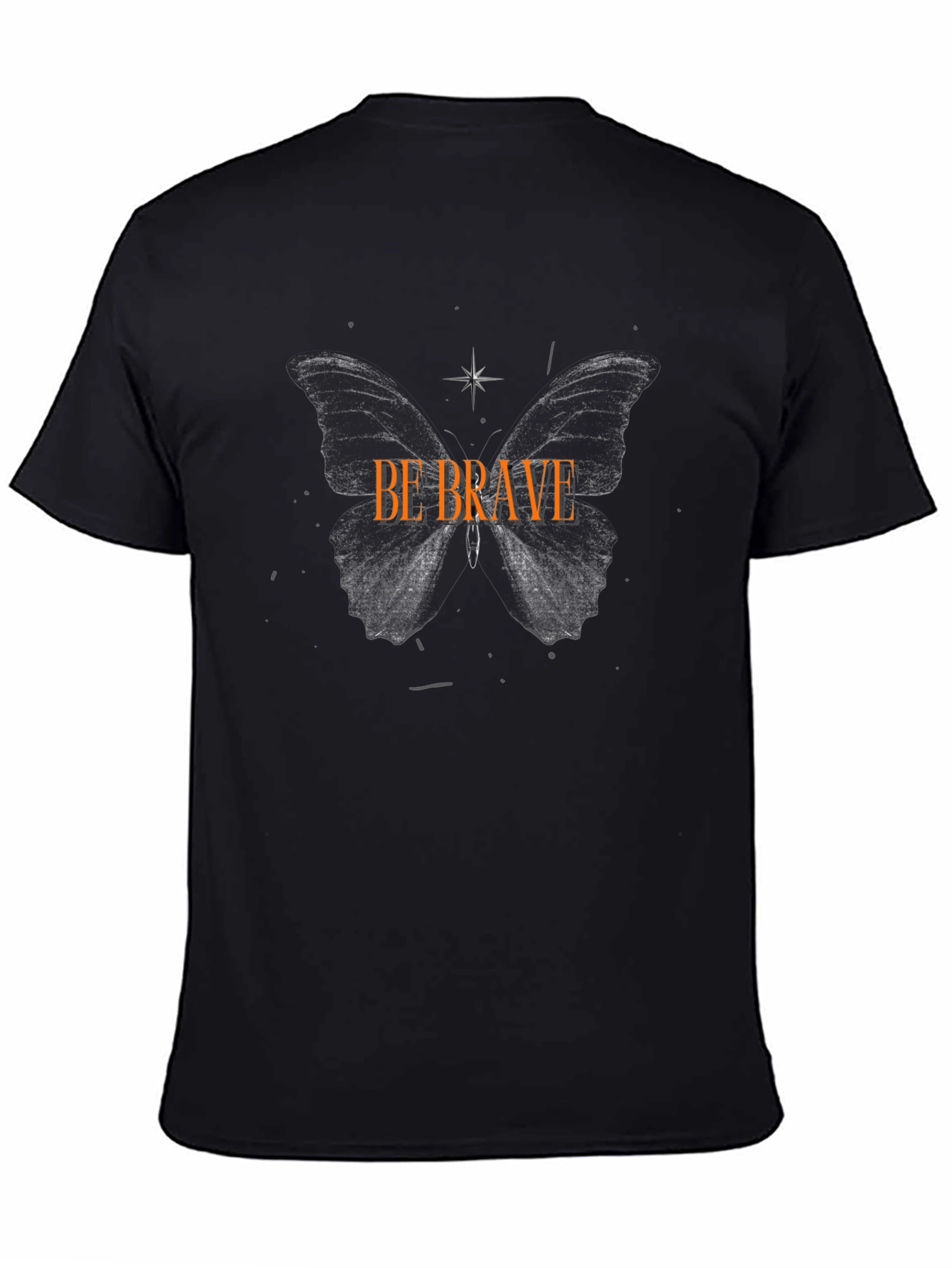 Black Be Brave Butterfly Graphic Tee - Black view 4