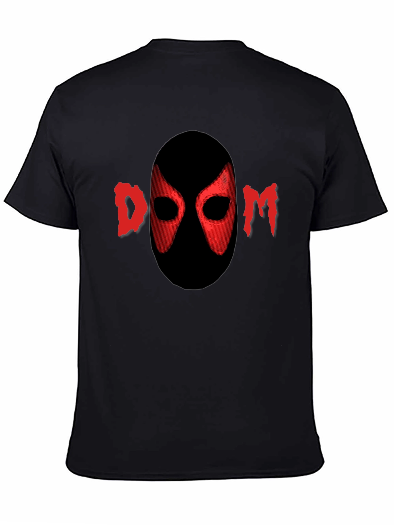 Black Red DOOM Mask Graphic Black T-Shirt view 4