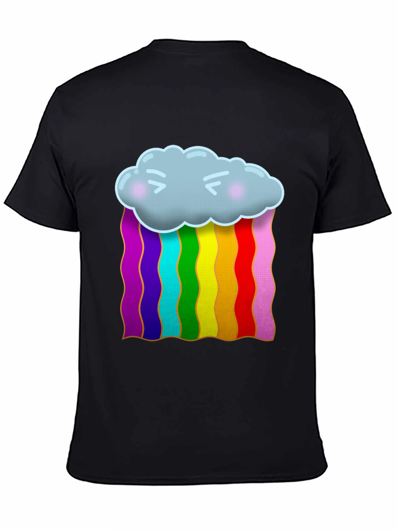 Black Rainbow Cloud Graphic T-Shirt view 4