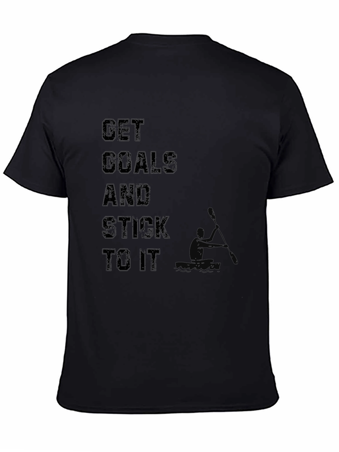 Black Motivational Get Goals T-Shirt view 4