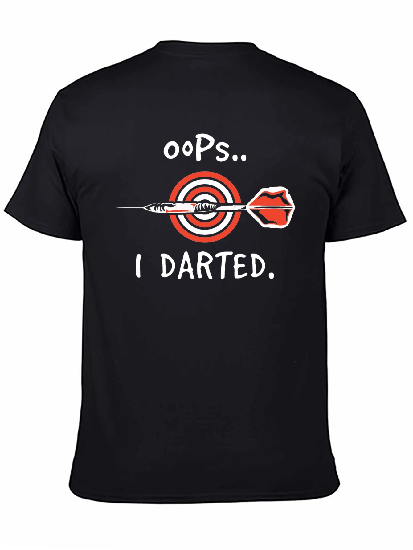 Black Oops I Darted T-Shirt - Dart Bullseye Tee view 4