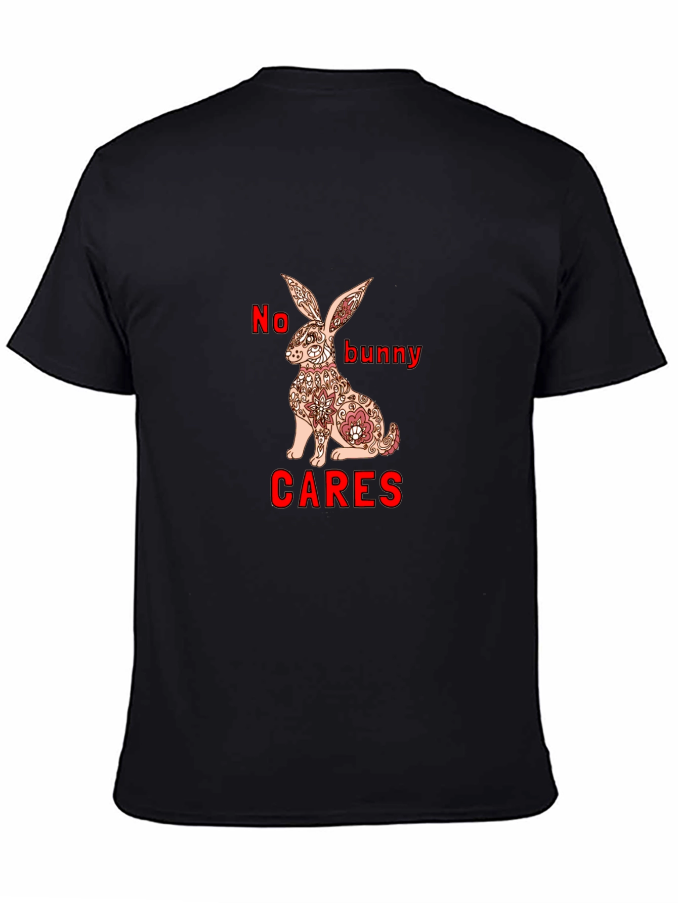 Black No Bunny Cares Black Graphic Tee view 4