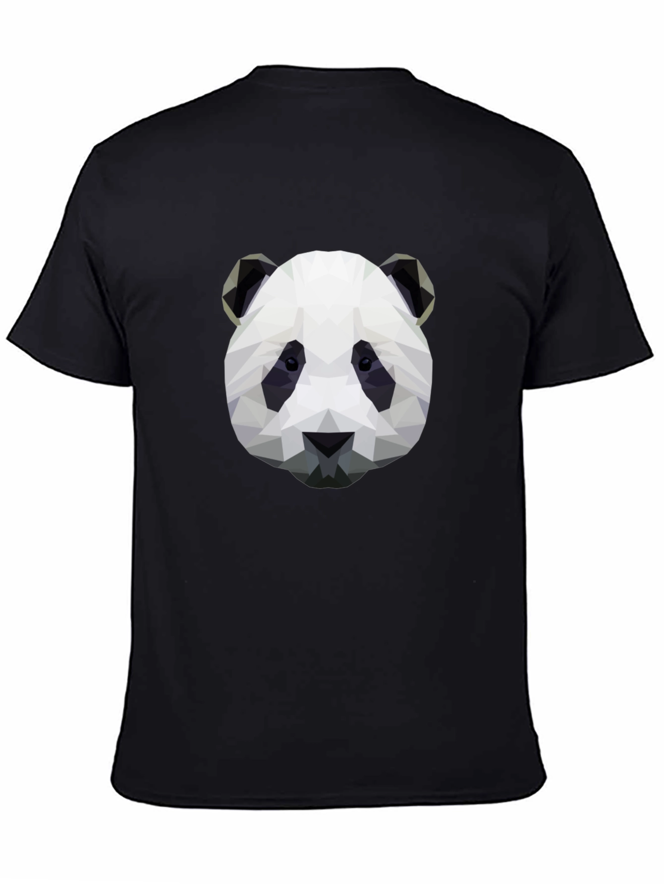 Geometric Panda Graphic T-Shirt - Black - 4