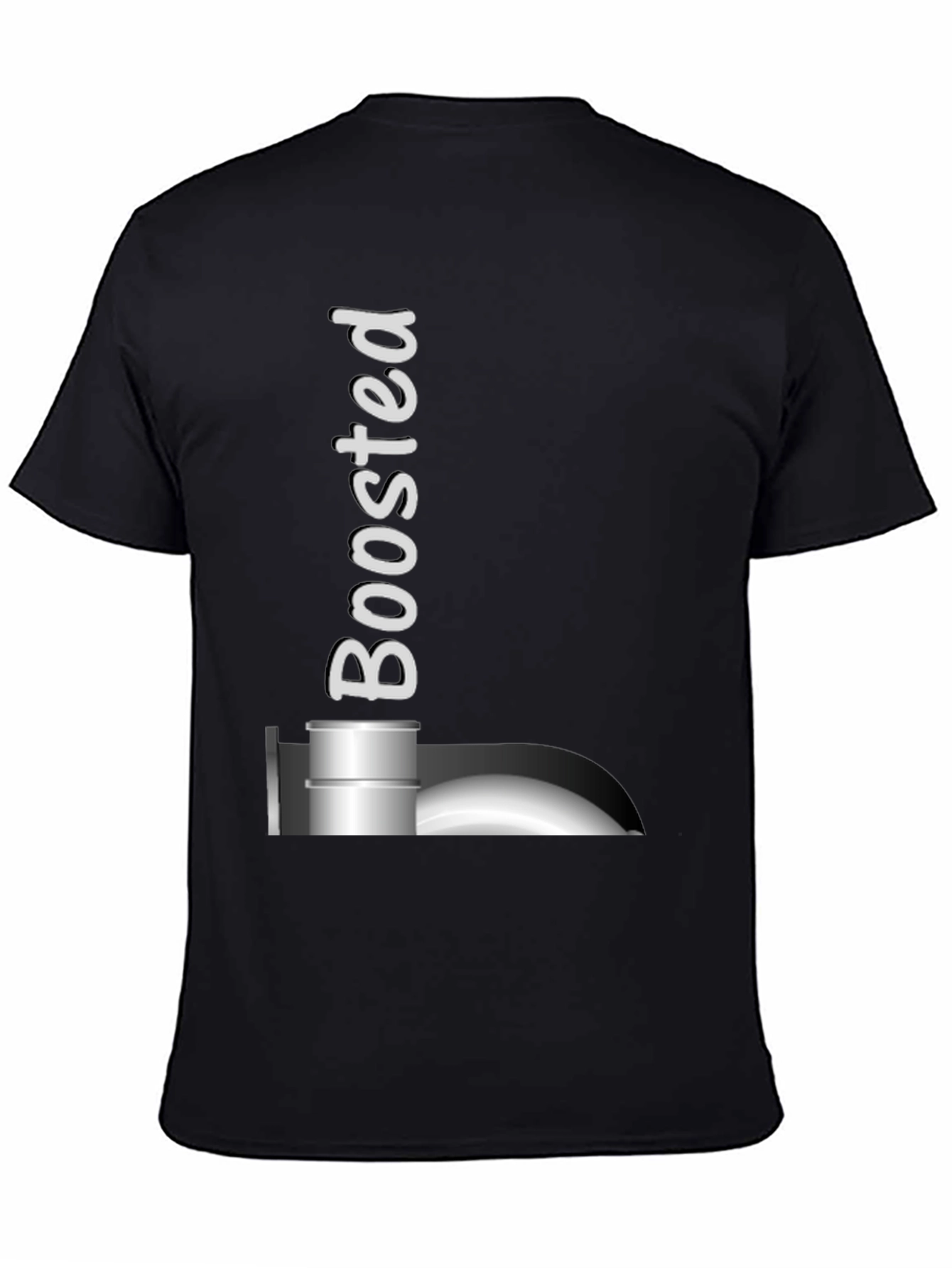 Black Boosted Black T-Shirt: Turbocharged Style! view 4