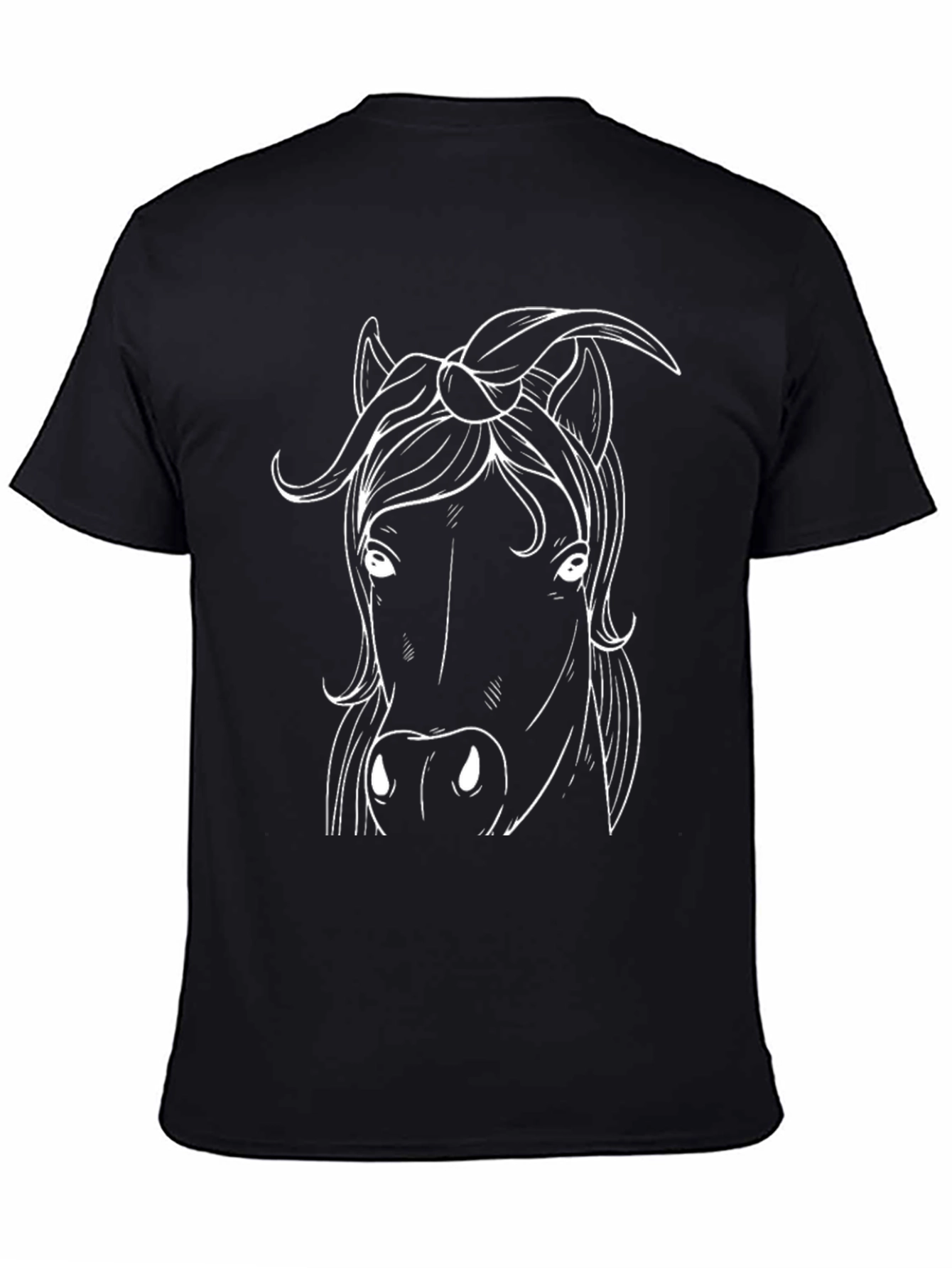 Black Horse Graphic Tee - Black Unisex T-Shirt view 4