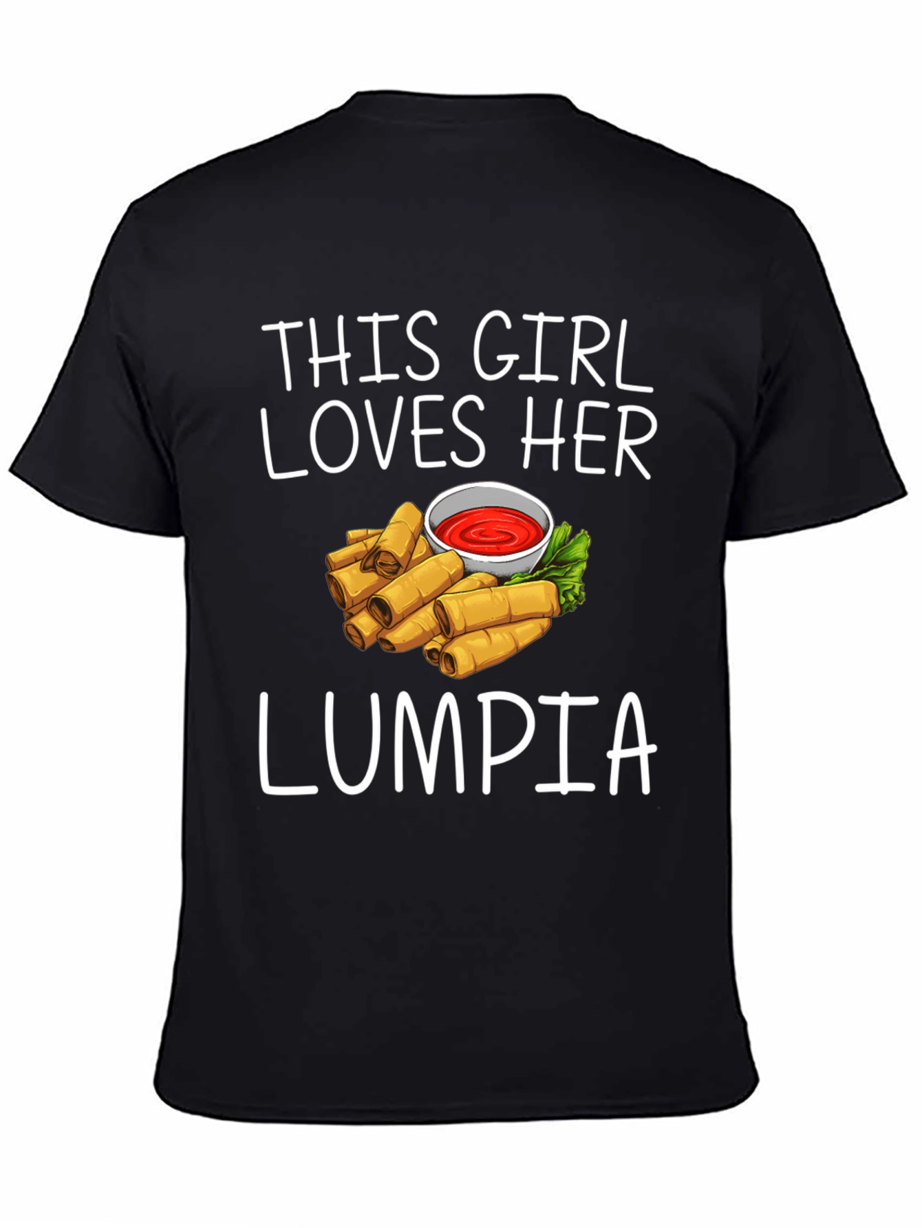 Black Funny Lumpia Lover T-Shirt view 4