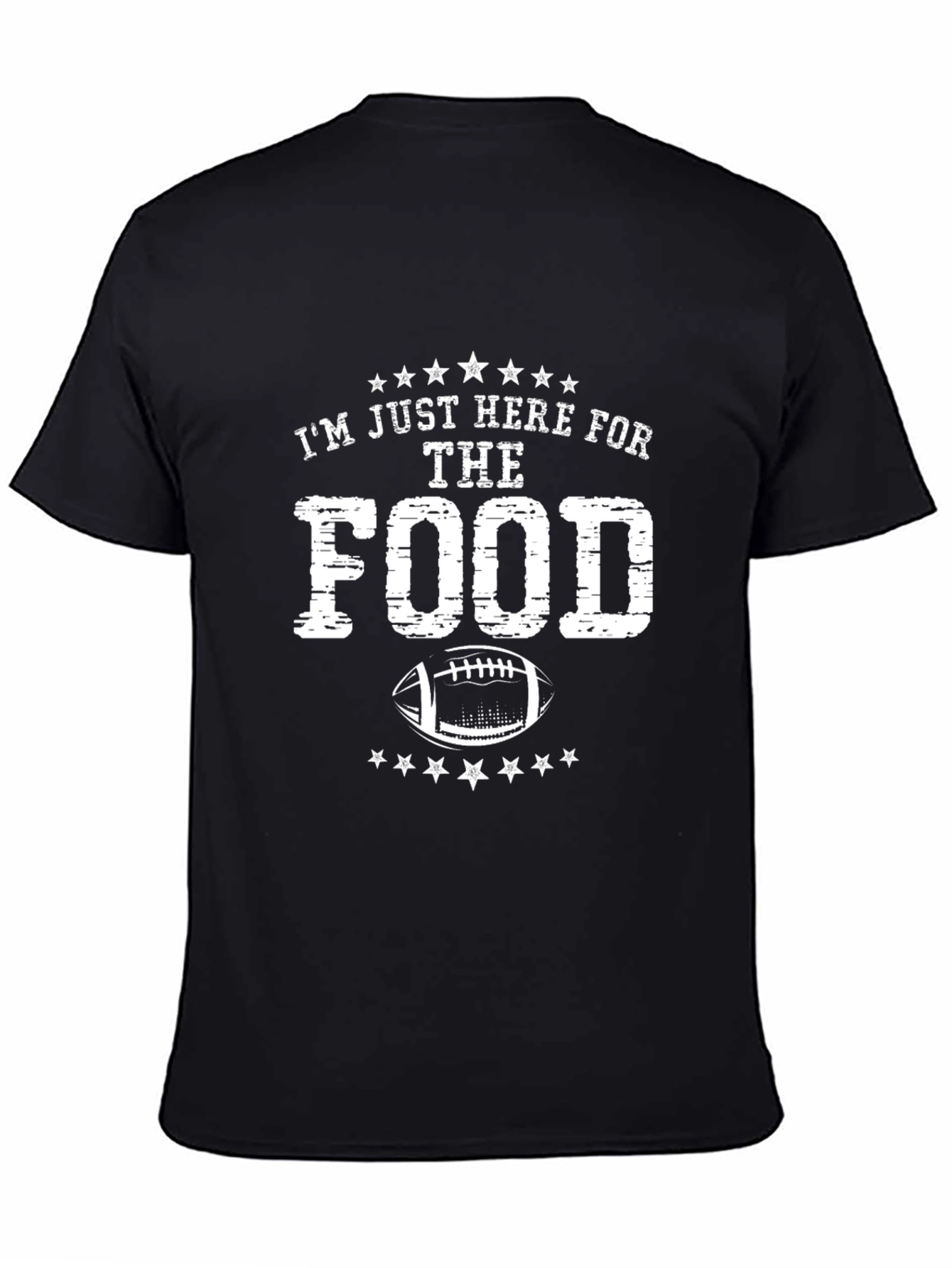 Black I'm Just Here for the Food Football T-Shirt view 4