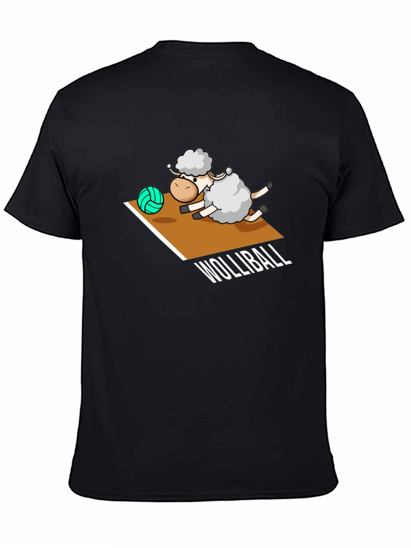 Black Wolliball Sheep Graphic T-Shirt view 4