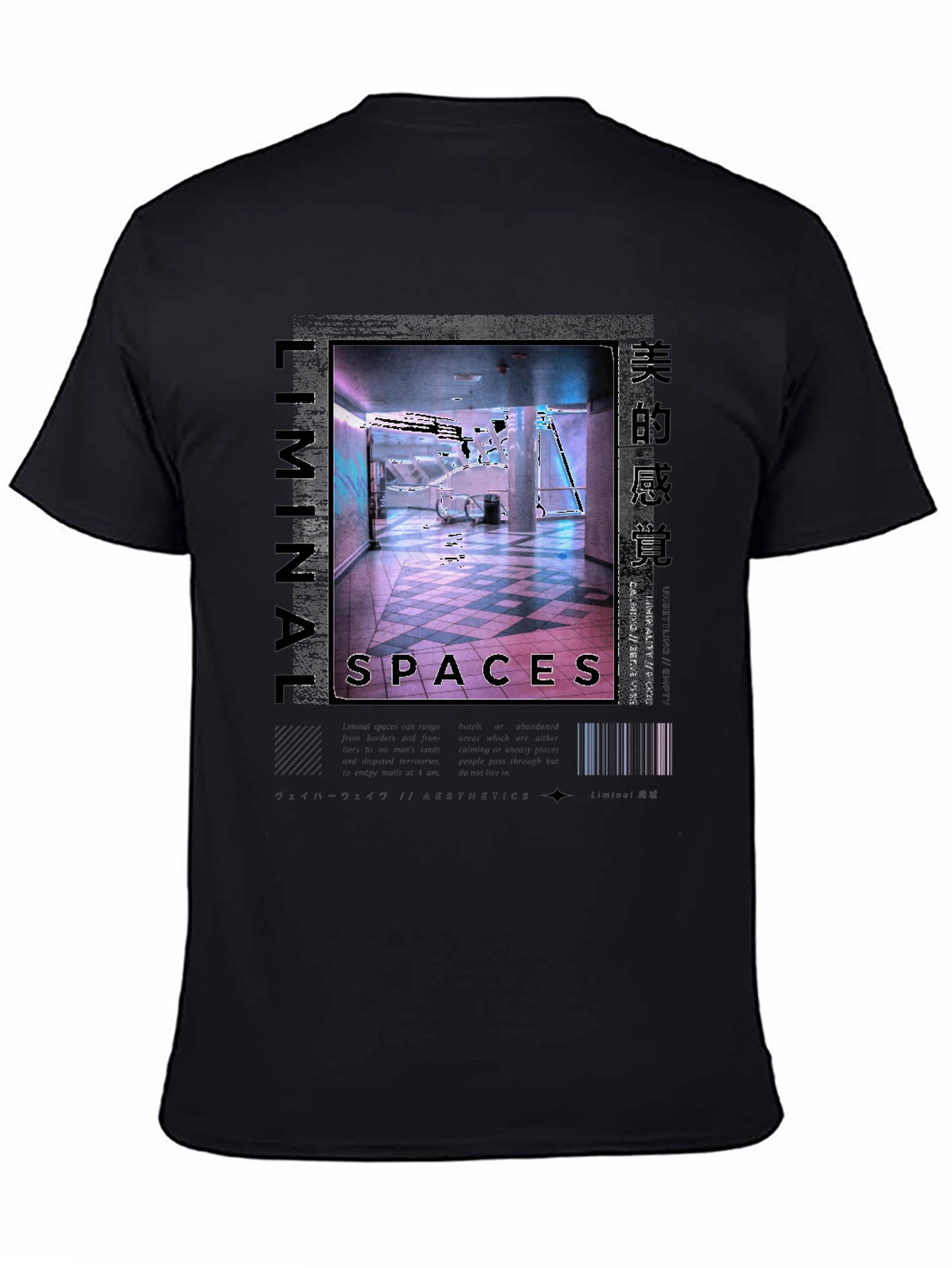 Black Liminal Spaces Graphic Tee - Black Urban Style view 4