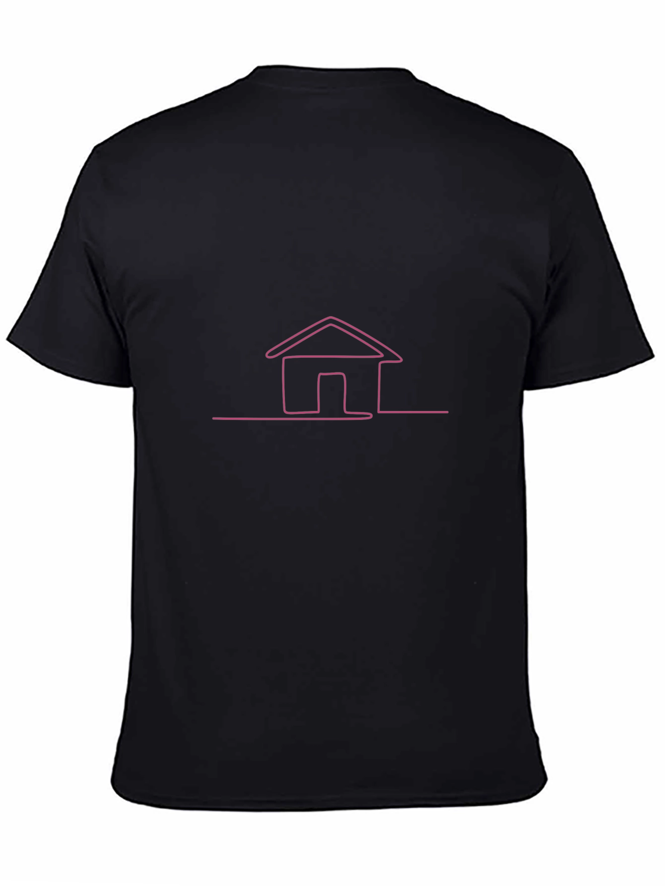 Black Minimalist Home Line Art Black Tee view 4