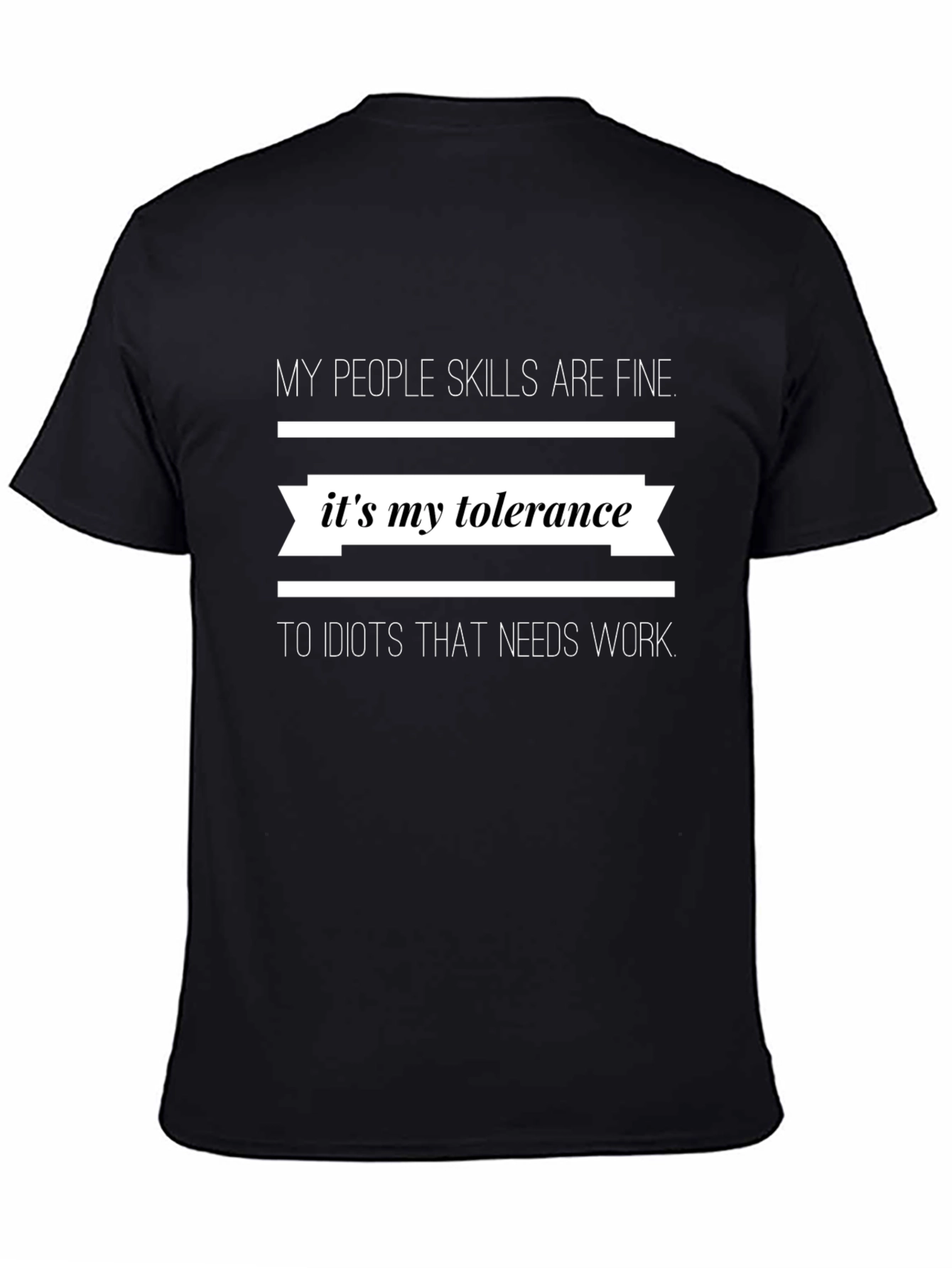 Black Funny "My Tolerance" Graphic Tee view 4