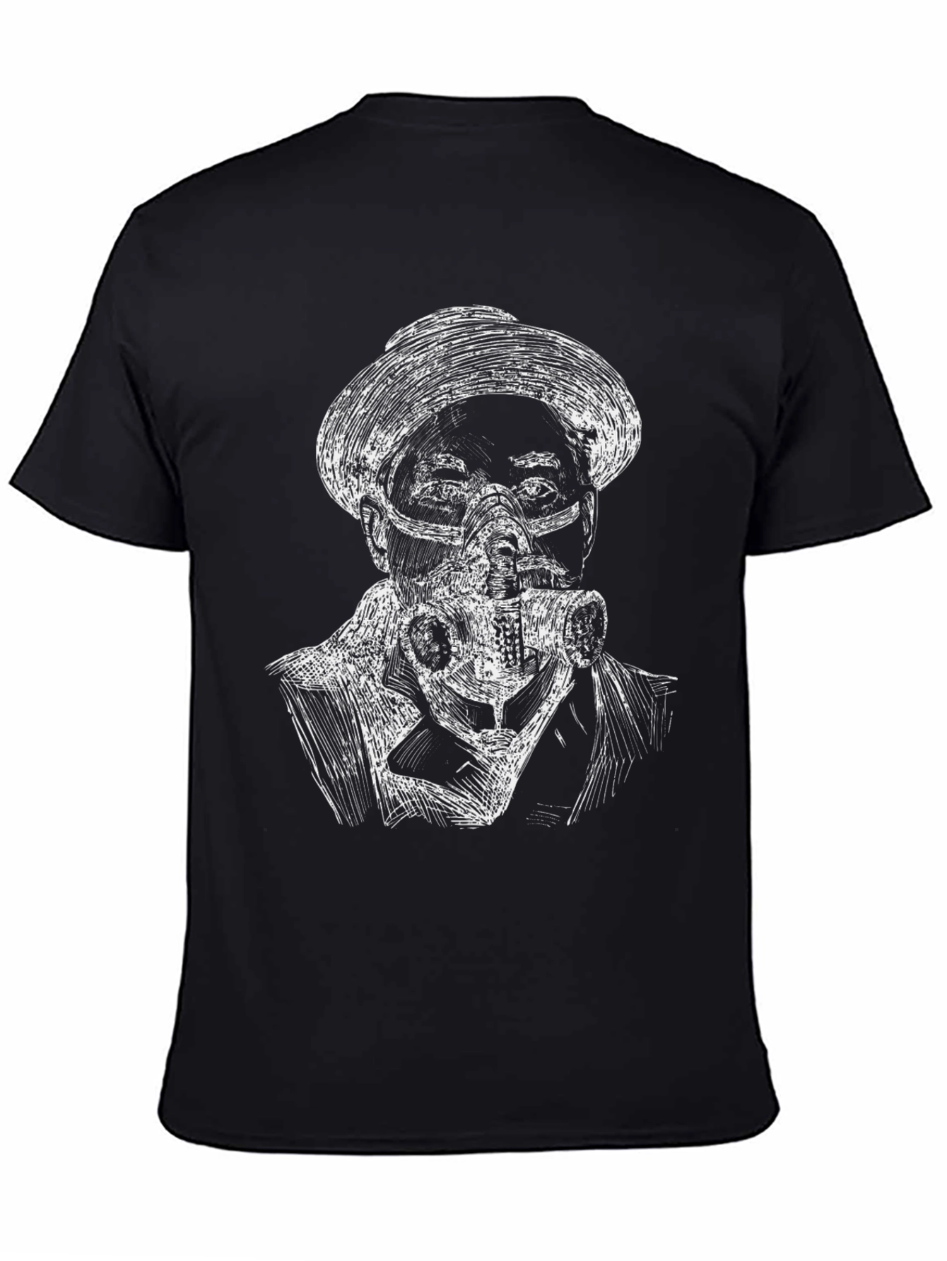 Black Steampunk Mask Tee - Edgy Graphic T-Shirt view 4