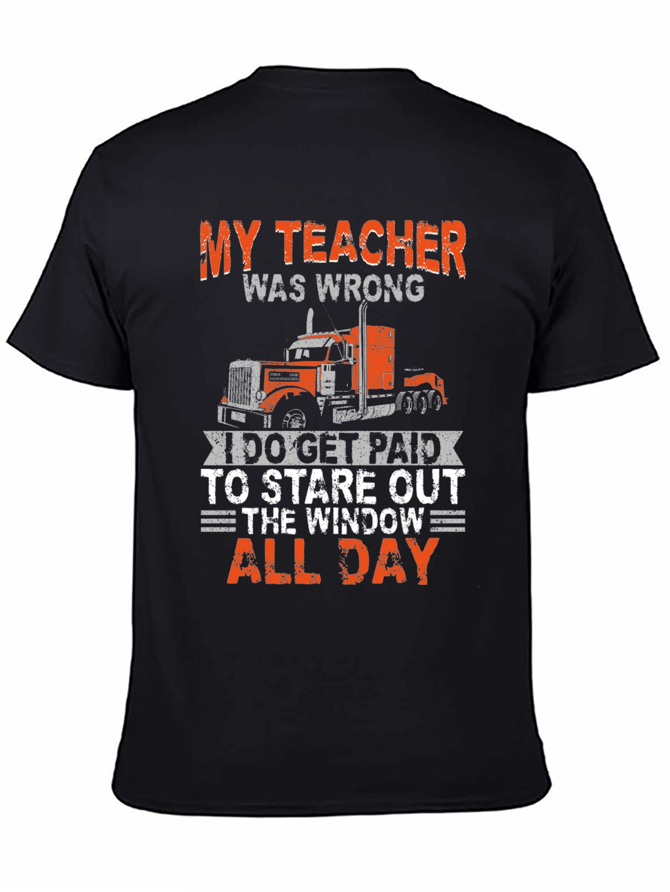 Black Trucker T-Shirt: My Teacher Was Wrong view 4