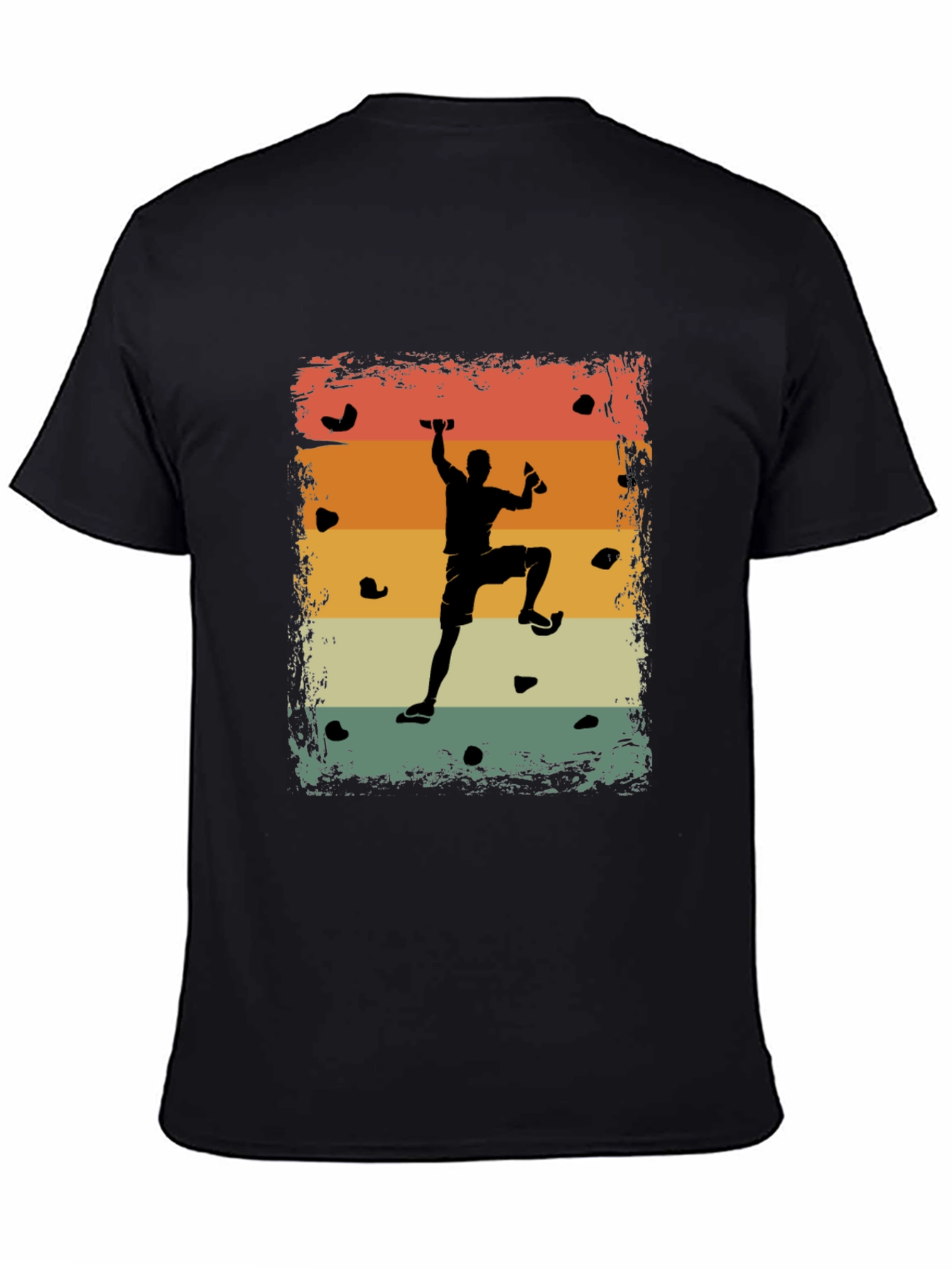 Black Retro Rock Climber T-Shirt - Black view 4